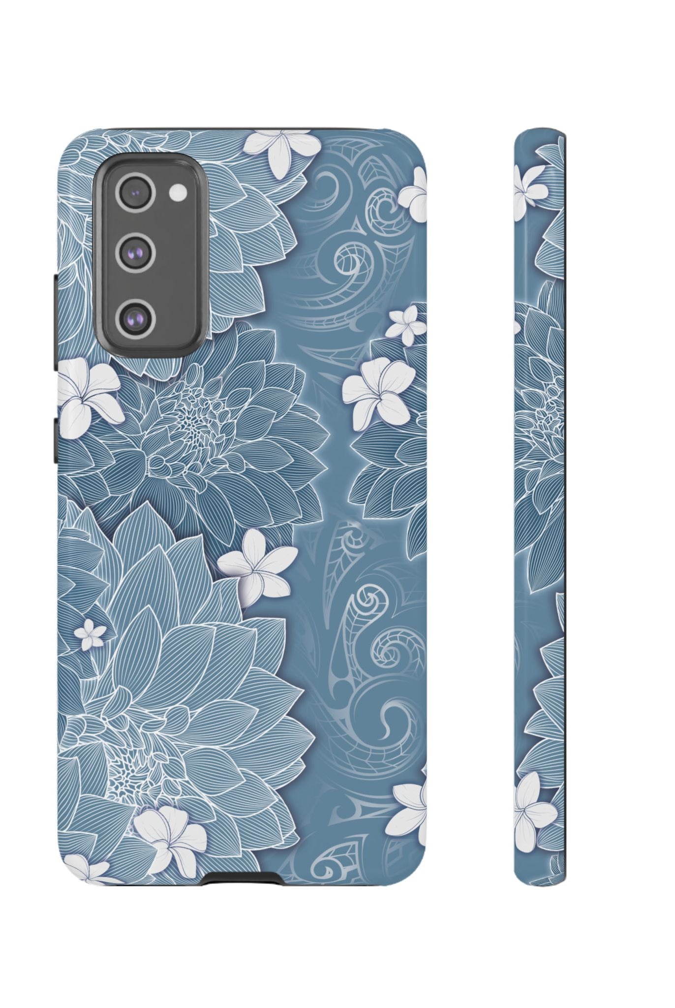 Pua La Tough Samsung Galaxy Case Samsung Galaxy S20 FE Glossy - Hawaiian Golden Hibiscus Sun Flower Sapphire Design - The Local Banyan
