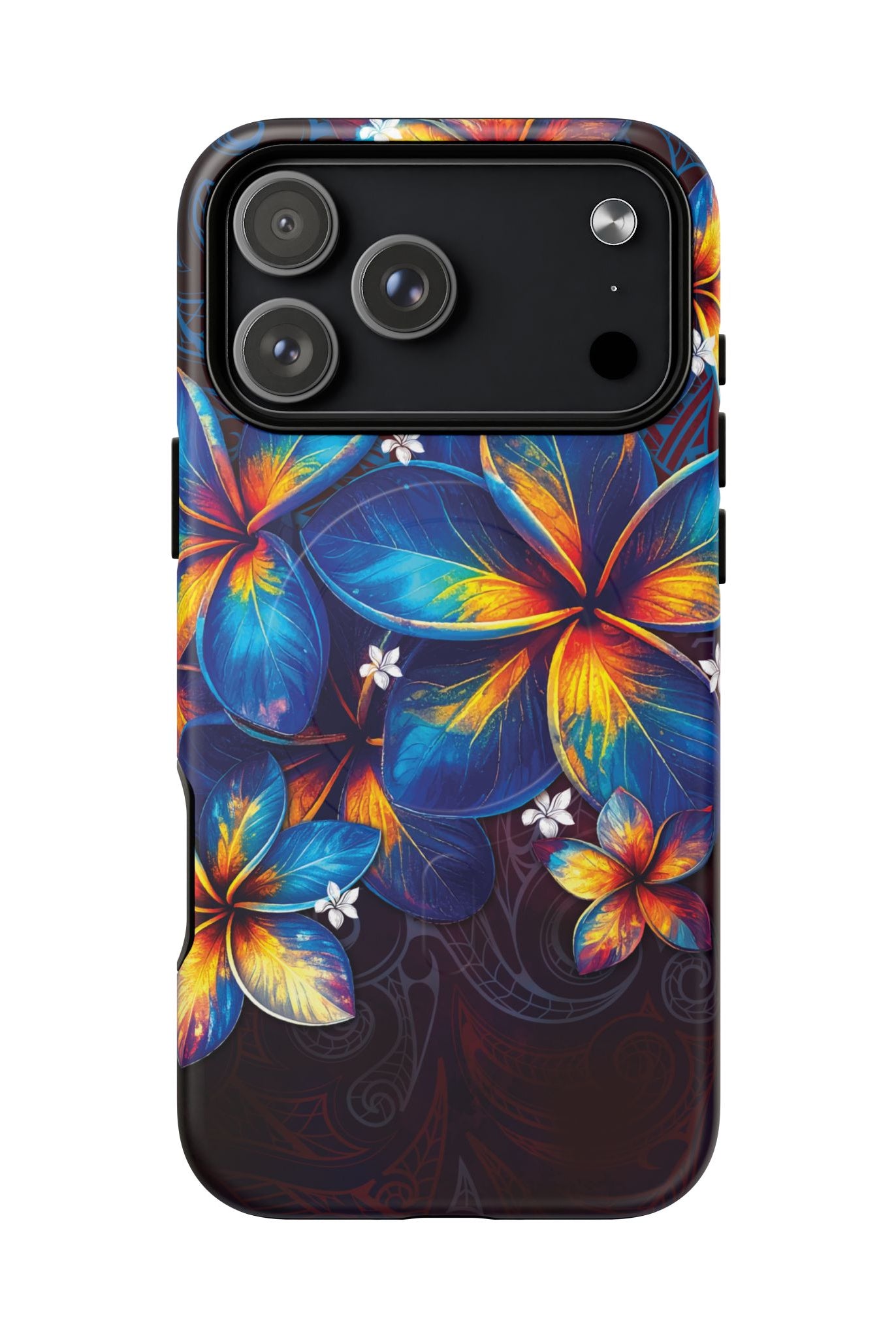 Nohea Twilight MagSafe iPhone Case iPhone 17 Pro Max Matte - Hawaiian Blue Orange Plumeria Twilight Design - The Local Banyan