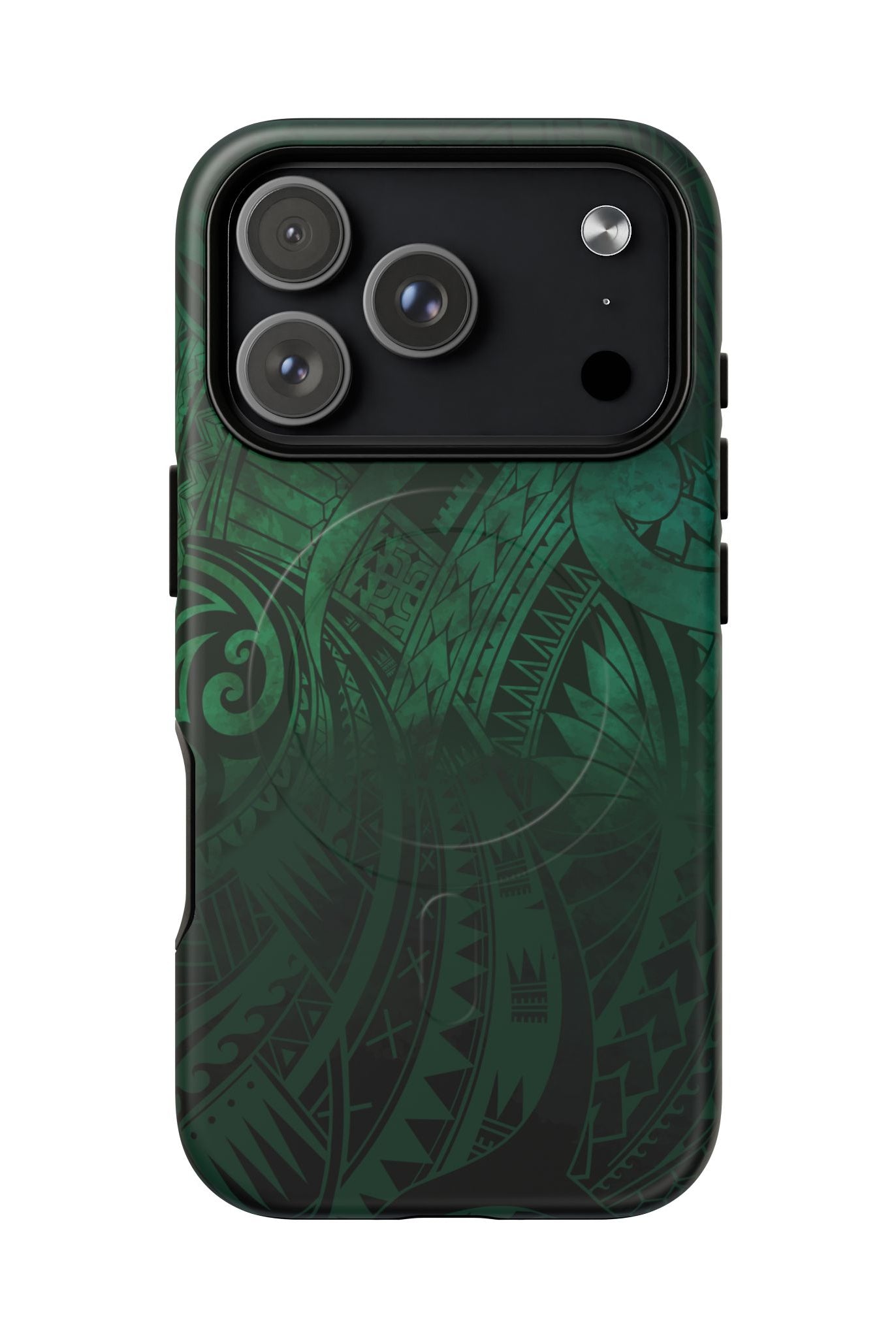 Nahele Spirit MagSafe iPhone Case iPhone 17 Pro Matte - Hawaiian Forest Green Polynesian Tribal Design - The Local Banyan
