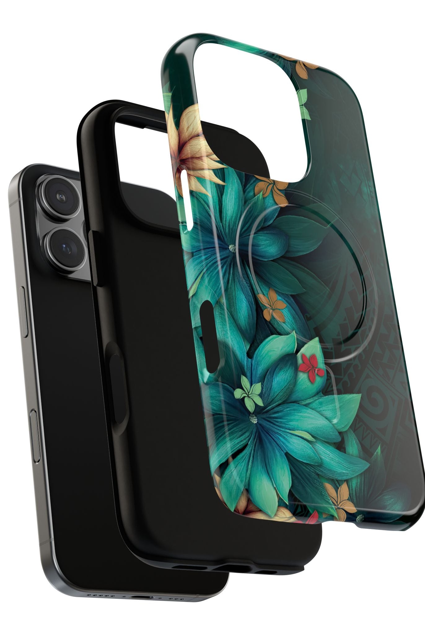 Aloha Whispers MagSafe iPhone Case Side View - Dual Layer Drop Protection Hawaiian Phone Case - The Local Banyan