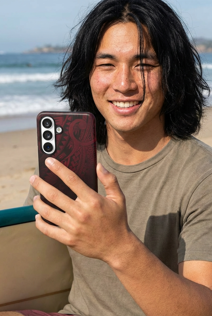 Eternal Ember Tough Samsung Galaxy Case Samsung Galaxy S26 Plus Matte - Hawaiian Red Tribal Polynesian Design - The Local Banyan