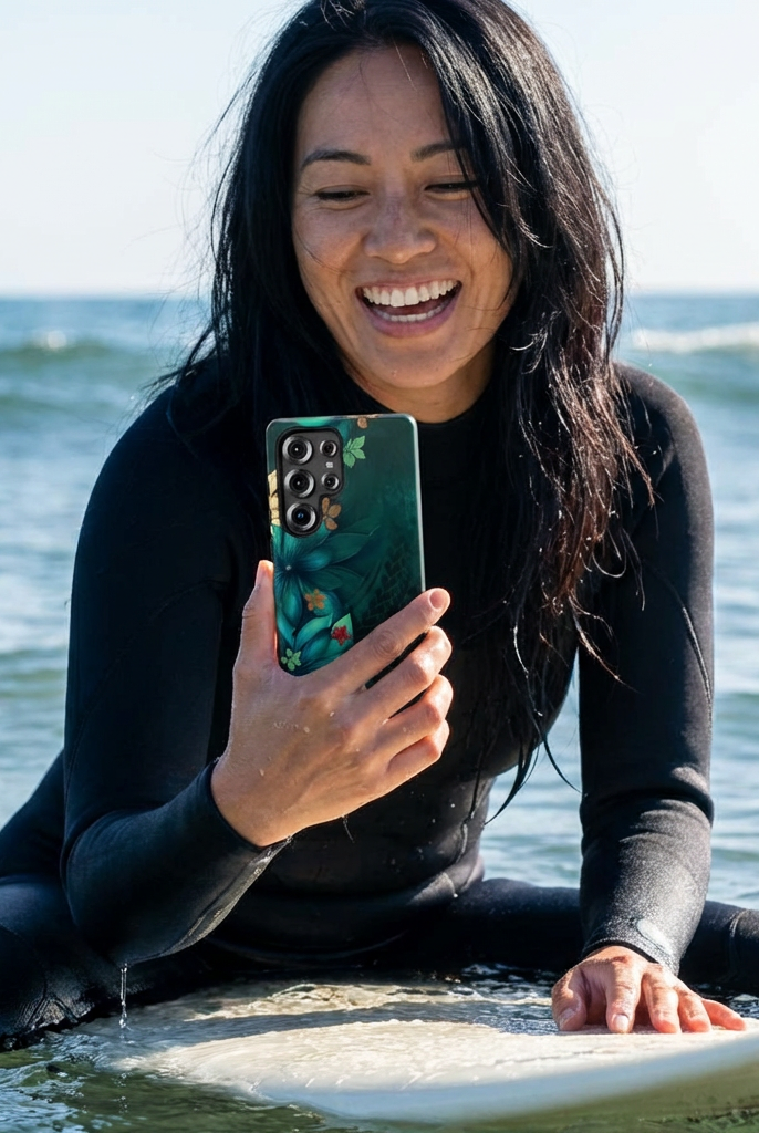 Aloha Whispers Tough Samsung Galaxy Case Samsung Galaxy S25 Ultra Matte - Hawaiian Abstract Green Floral Polynesian Design - The Local Banyan