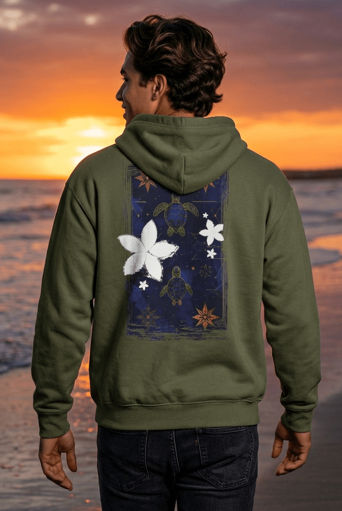 Tapa Hōkū Honu Heavy Blend Hooded Sweatshirt White S The Local Banyan
