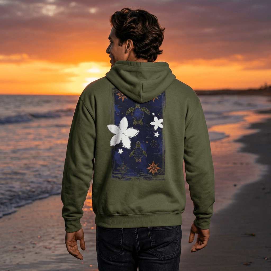 Tapa Hōkū Honu Heavy Blend Hooded Sweatshirt White S The Local Banyan