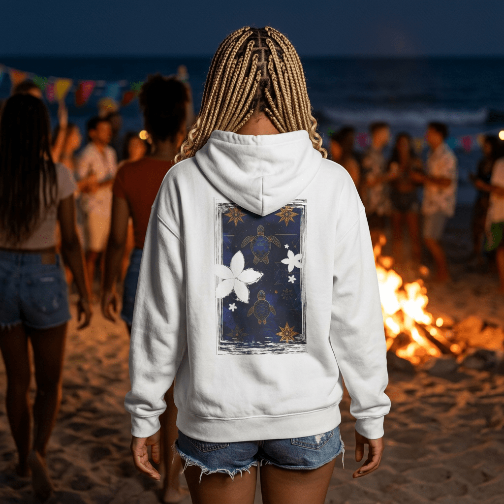 Tapa Hōkū Honu Heavy Blend Hooded Sweatshirt Maroon S The Local Banyan