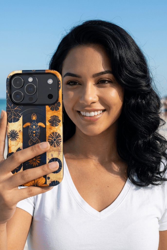 Tapa Pua Lehua Honu Magnetic Case for iPhone iPhone 17 Pro Matte The Local Banyan