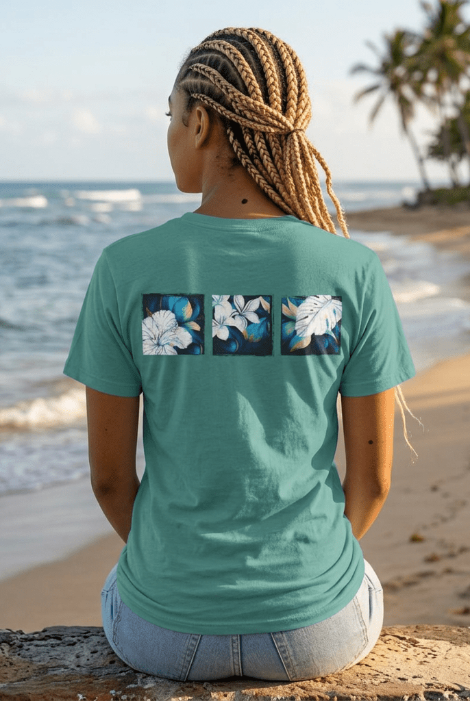 Coastal Bloom Garment Dyed Tee Seafoam S The Local Banyan