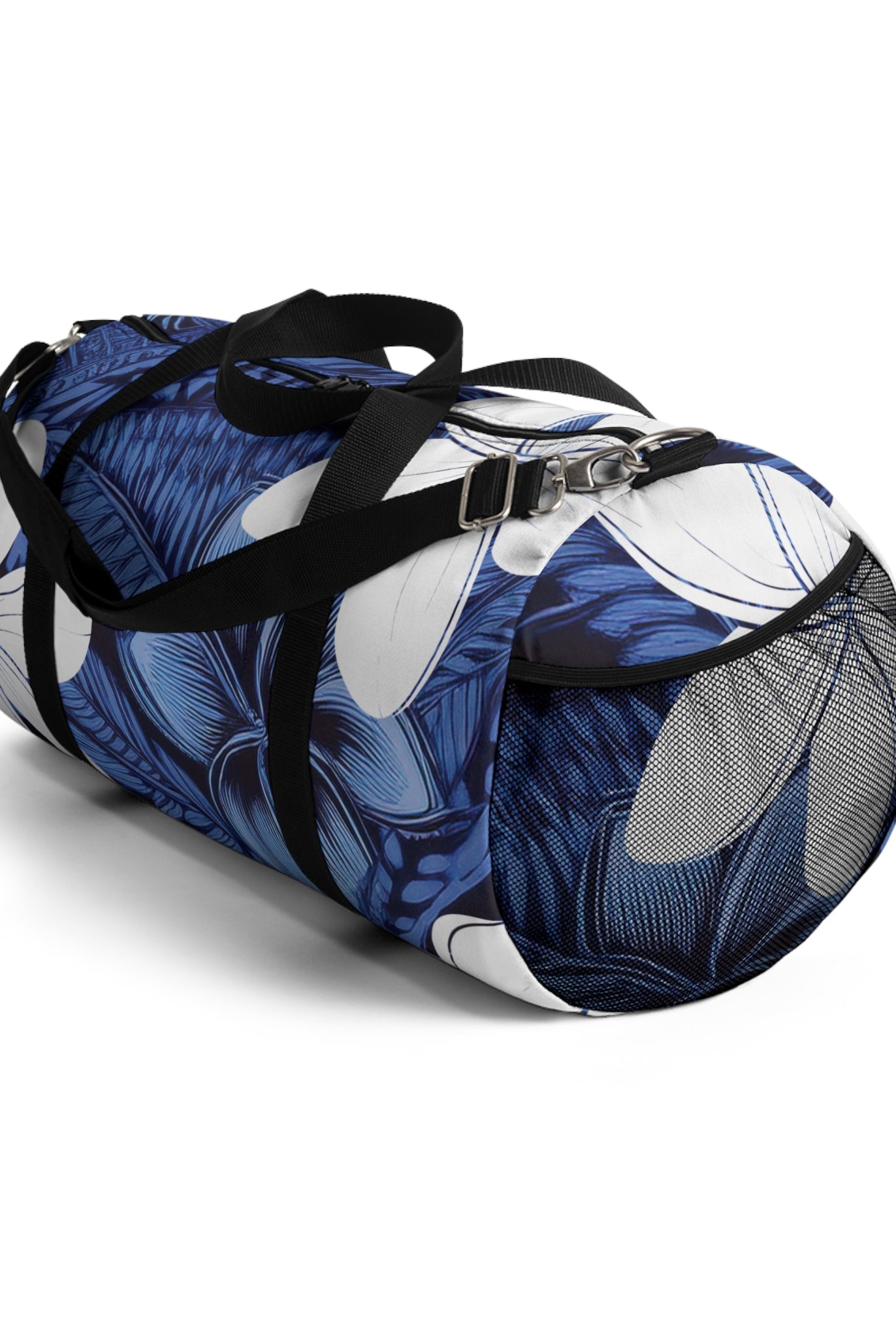 Eternal Blue Plumeria Barrel Duffel Bag Duffels