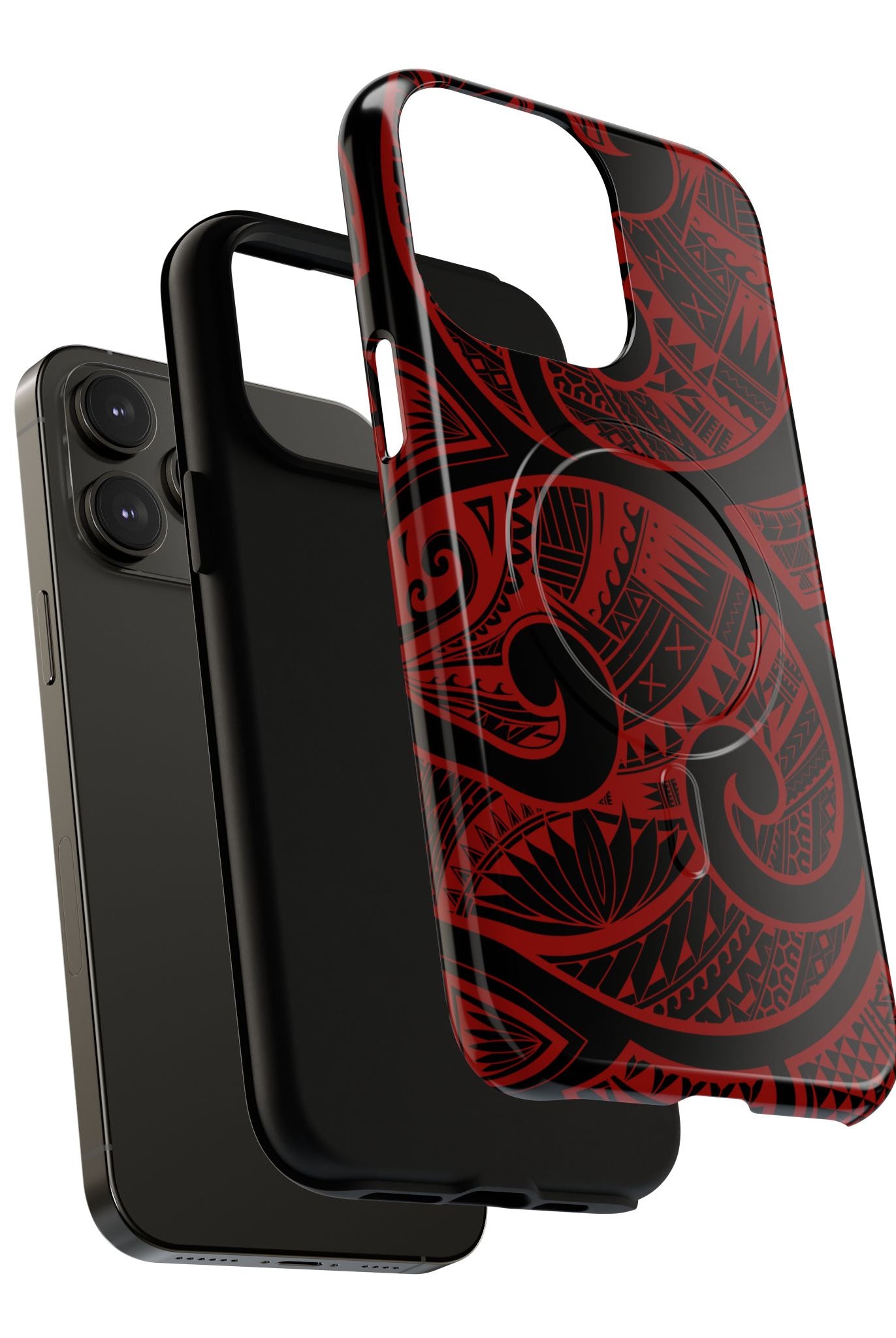 Island Tribal MagSafe iPhone Case Side View - Dual Layer Drop Protection Hawaiian Phone Case - The Local Banyan