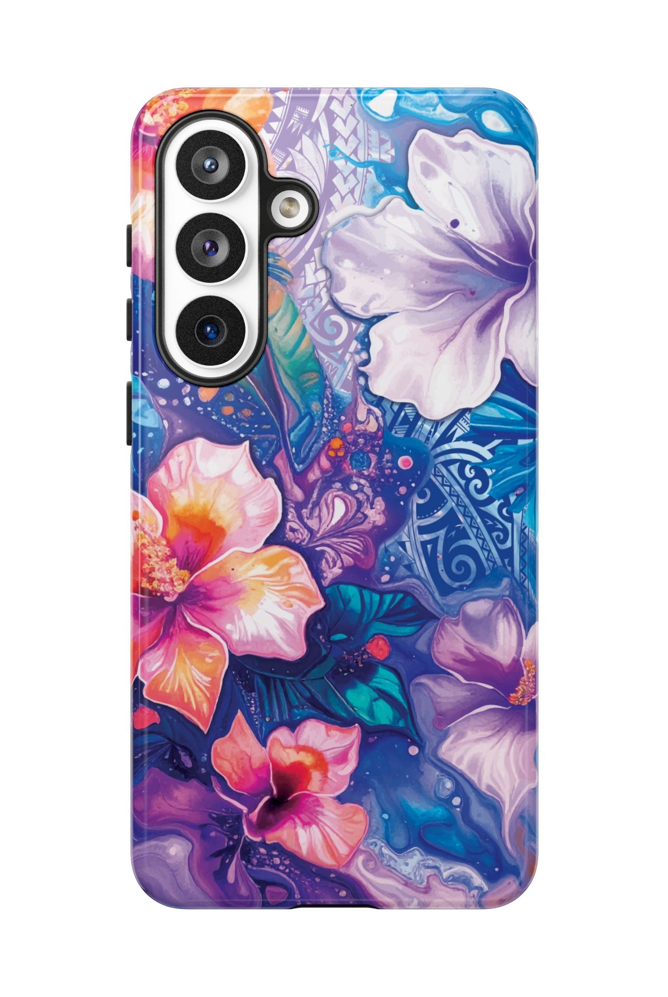 Aloha Wai Tough Samsung Galaxy Case Side View - Dual Layer Drop Protection Hawaiian Phone Case - The Local Banyan