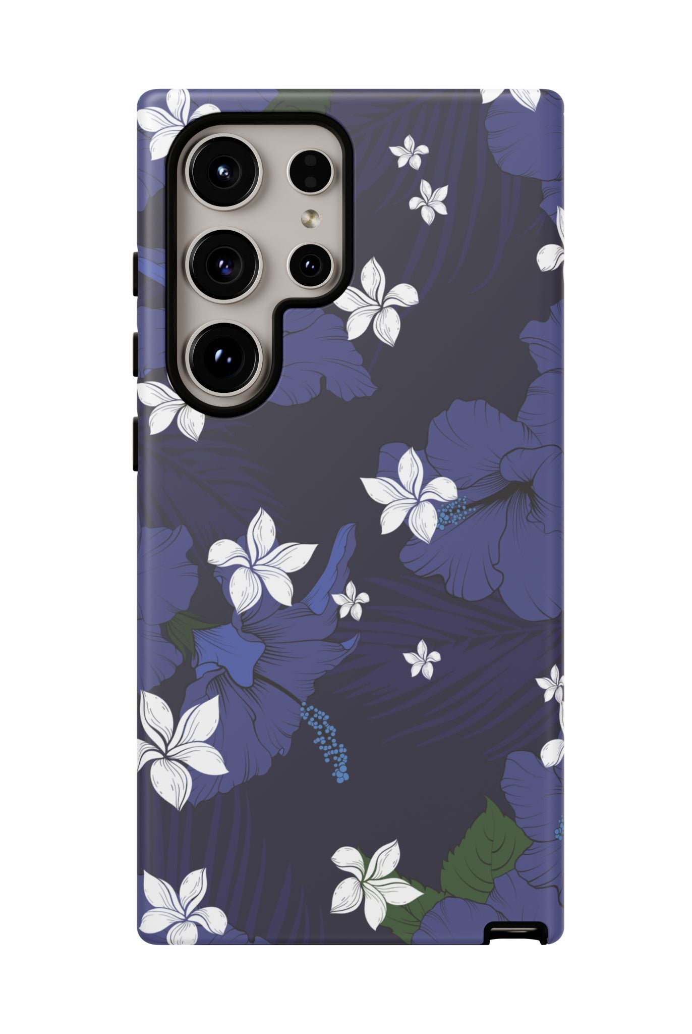 Vintage Blue Tough Samsung Galaxy Case Side View - Dual Layer Drop Protection Hawaiian Phone Case - The Local Banyan