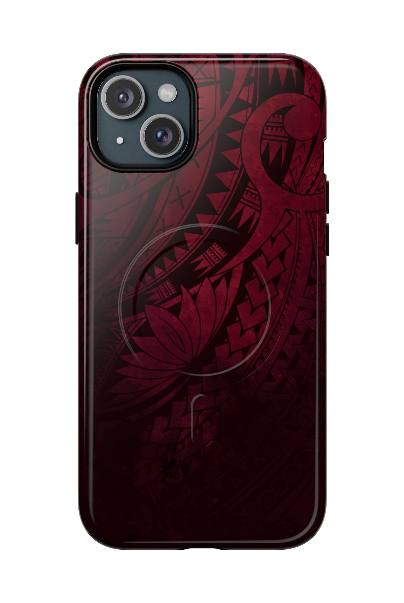 Eternal Ember MagSafe iPhone Case iPhone 15 Plus Glossy - Hawaiian Red Tribal Polynesian Design - The Local Banyan