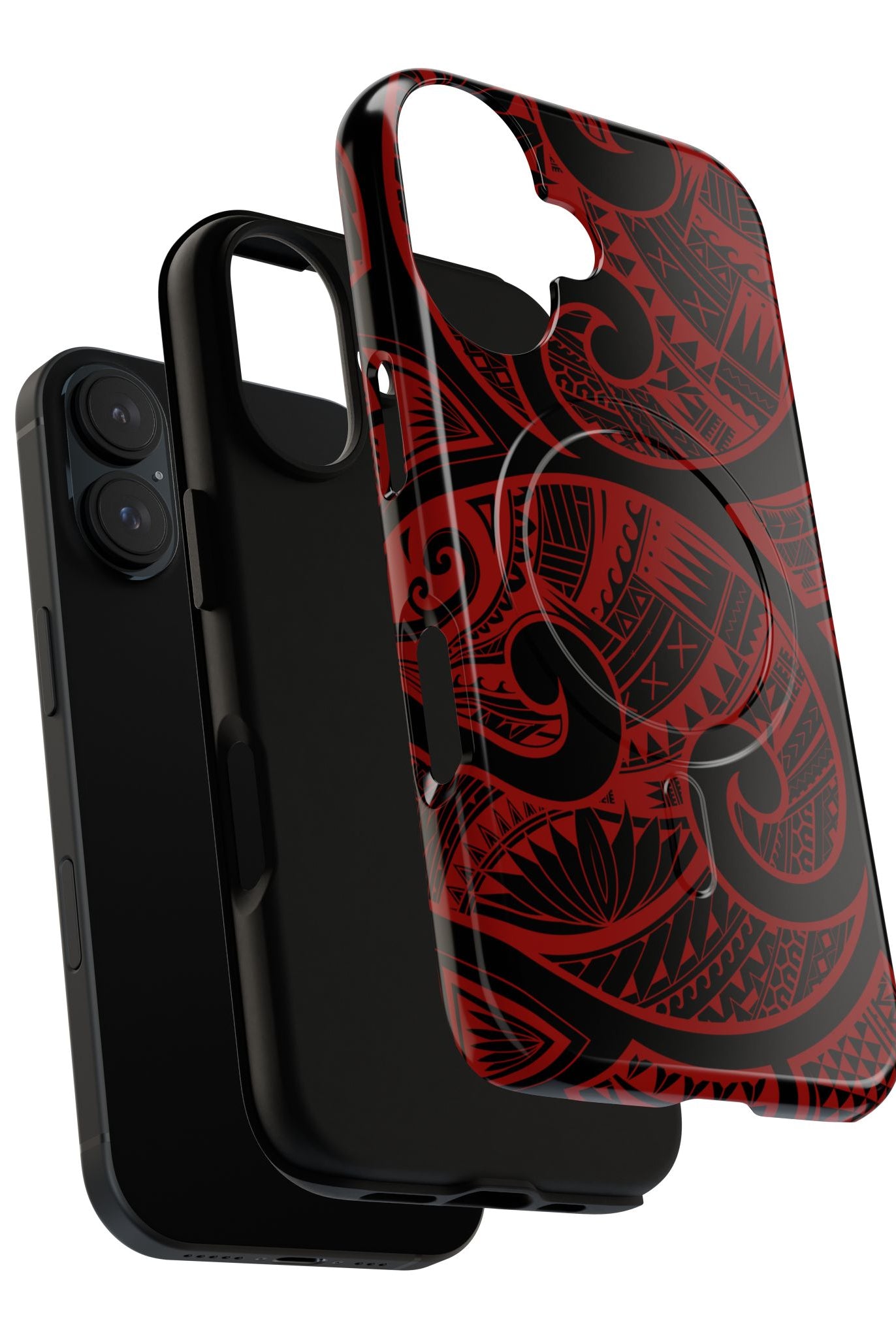 Island Tribal MagSafe iPhone Case Side View - Dual Layer Drop Protection Hawaiian Phone Case - The Local Banyan