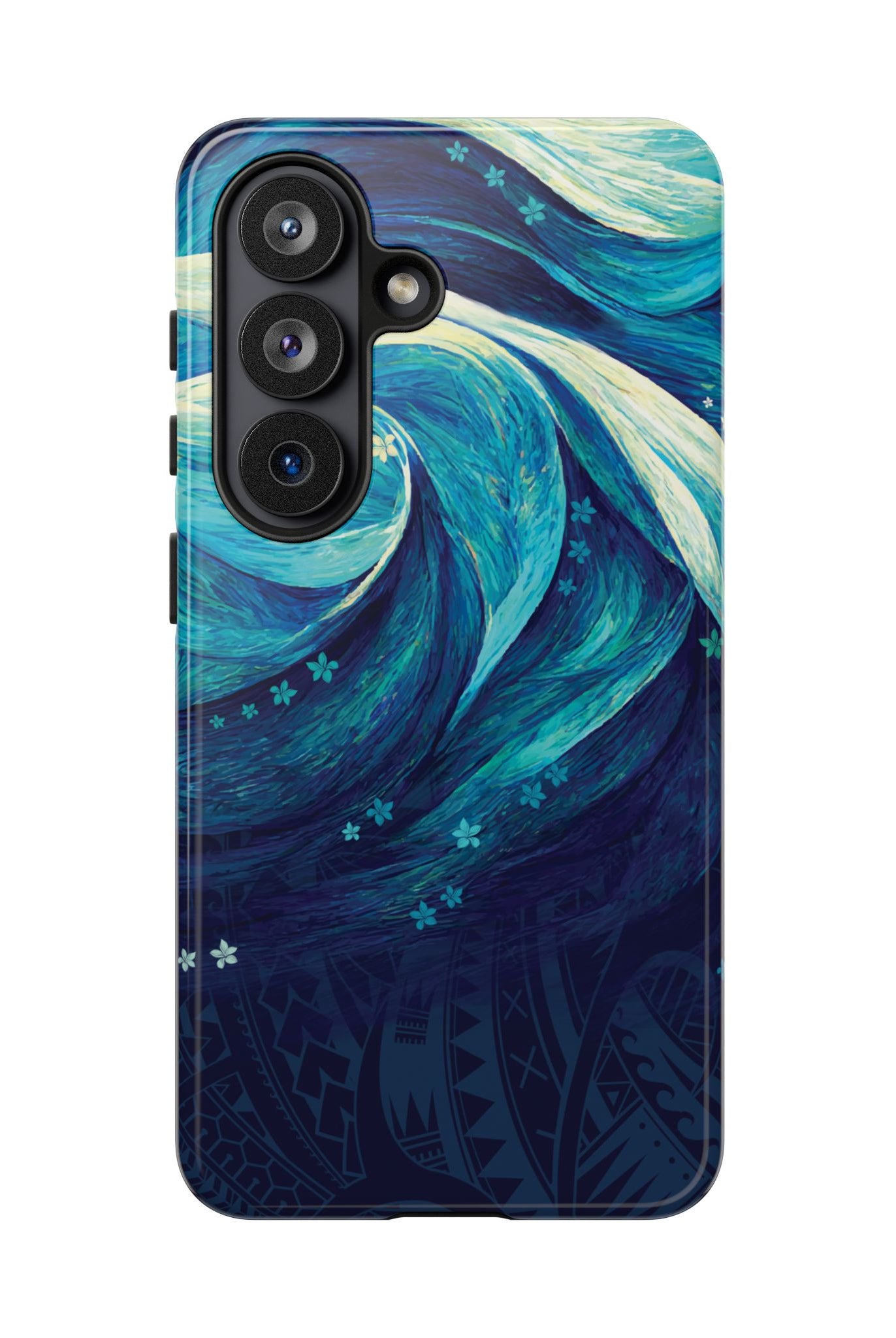 Eternal Mana Tough Samsung Galaxy Case Detail View - Hawaiian Ocean Wave Polynesian Tribal Design Close Up - The Local Banyan