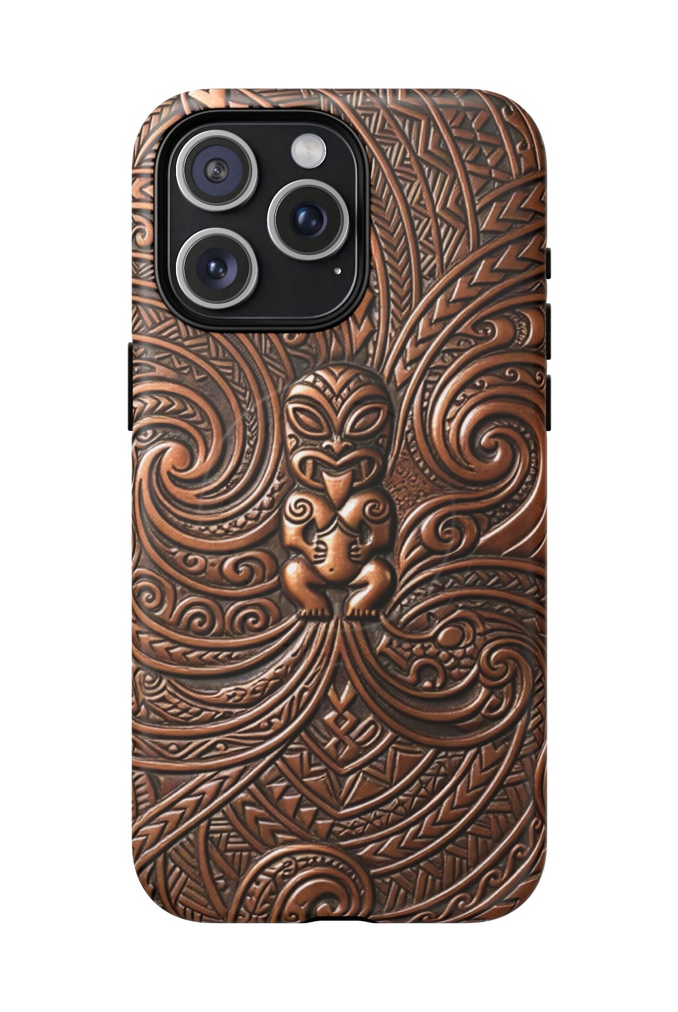 Paa Guardian MagSafe iPhone Case iPhone 15 Pro Max Matte - Hawaiian Copper Carved Tiki Polynesian Design - The Local Banyan