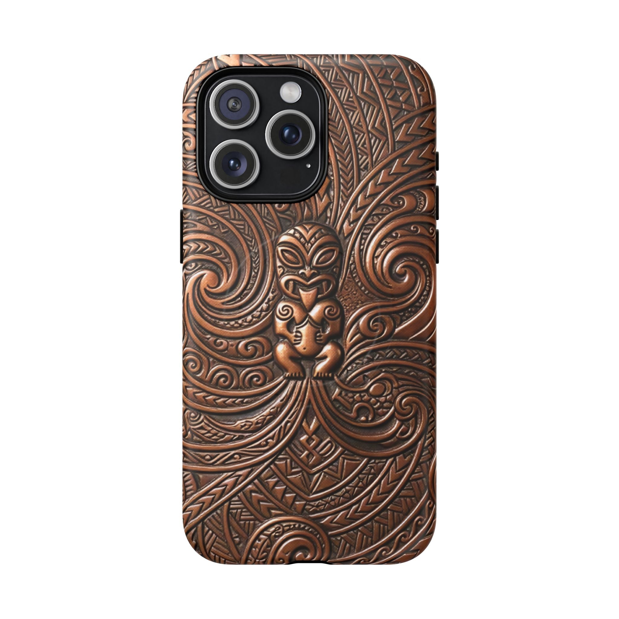 Paa Guardian MagSafe iPhone Case iPhone 15 Pro Max Matte - Hawaiian Copper Carved Tiki Polynesian Design - The Local Banyan