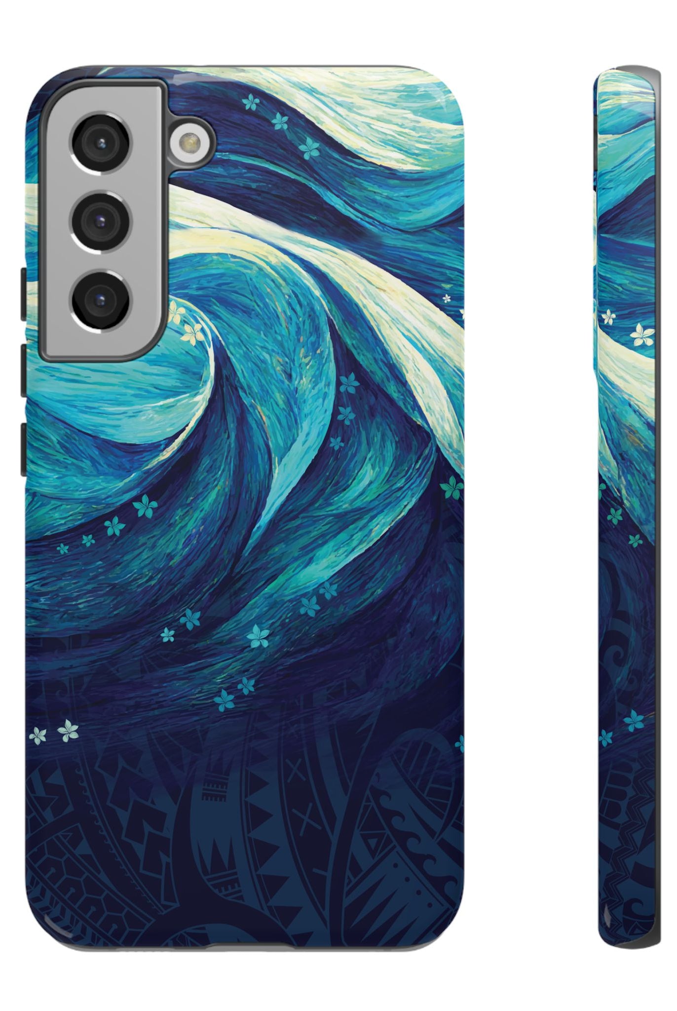 Eternal Mana Tough Samsung Galaxy Case Samsung Galaxy S22 Plus Glossy - Hawaiian Ocean Wave Polynesian Tribal Design - The Local Banyan