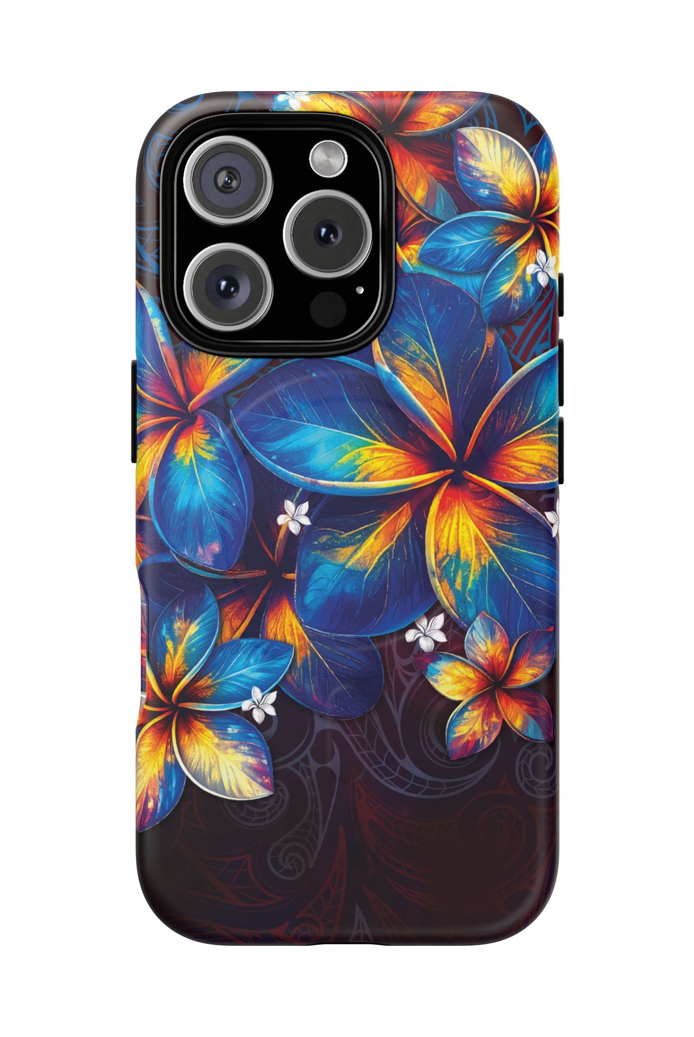 Nohea Twilight MagSafe iPhone Case iPhone 16 Pro Matte - Hawaiian Blue Orange Plumeria Twilight Design - The Local Banyan