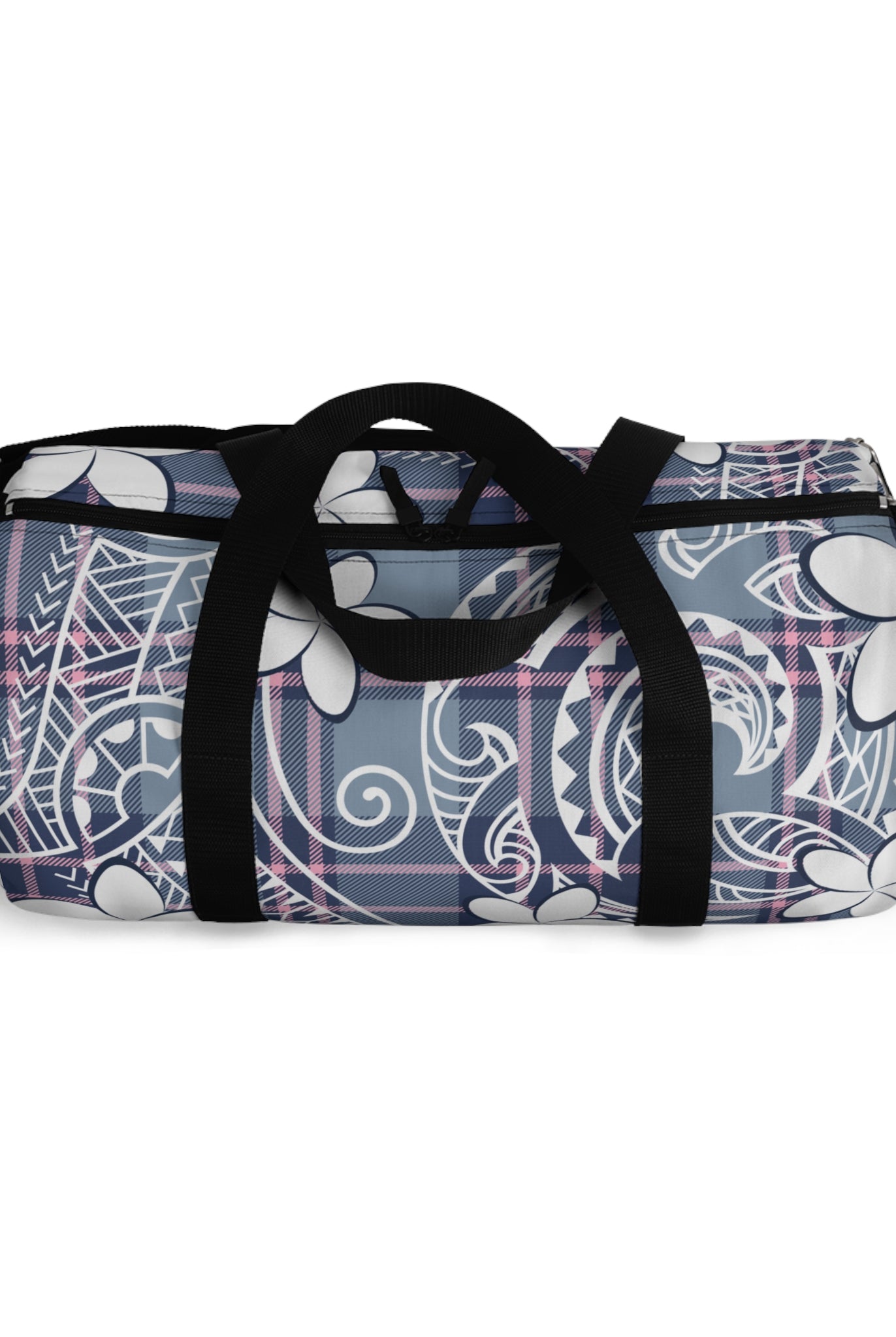 Plaid Plumeria Barrel Duffel Bag Duffels