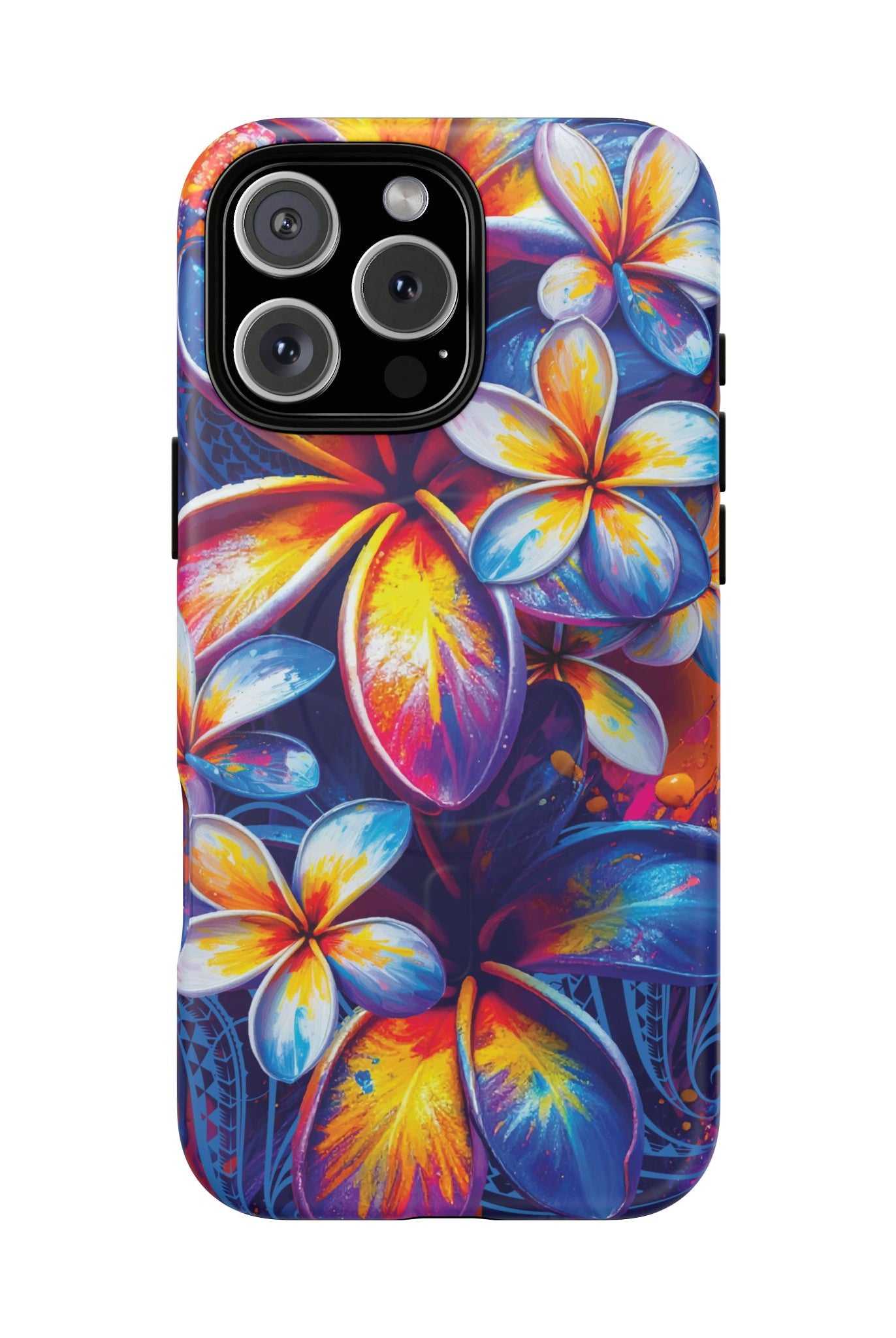 Sunset Ink MagSafe iPhone Case iPhone 16 Pro Max Matte - Hawaiian Plumeria Street Art Graffiti Tropical Design - The Local Banyan