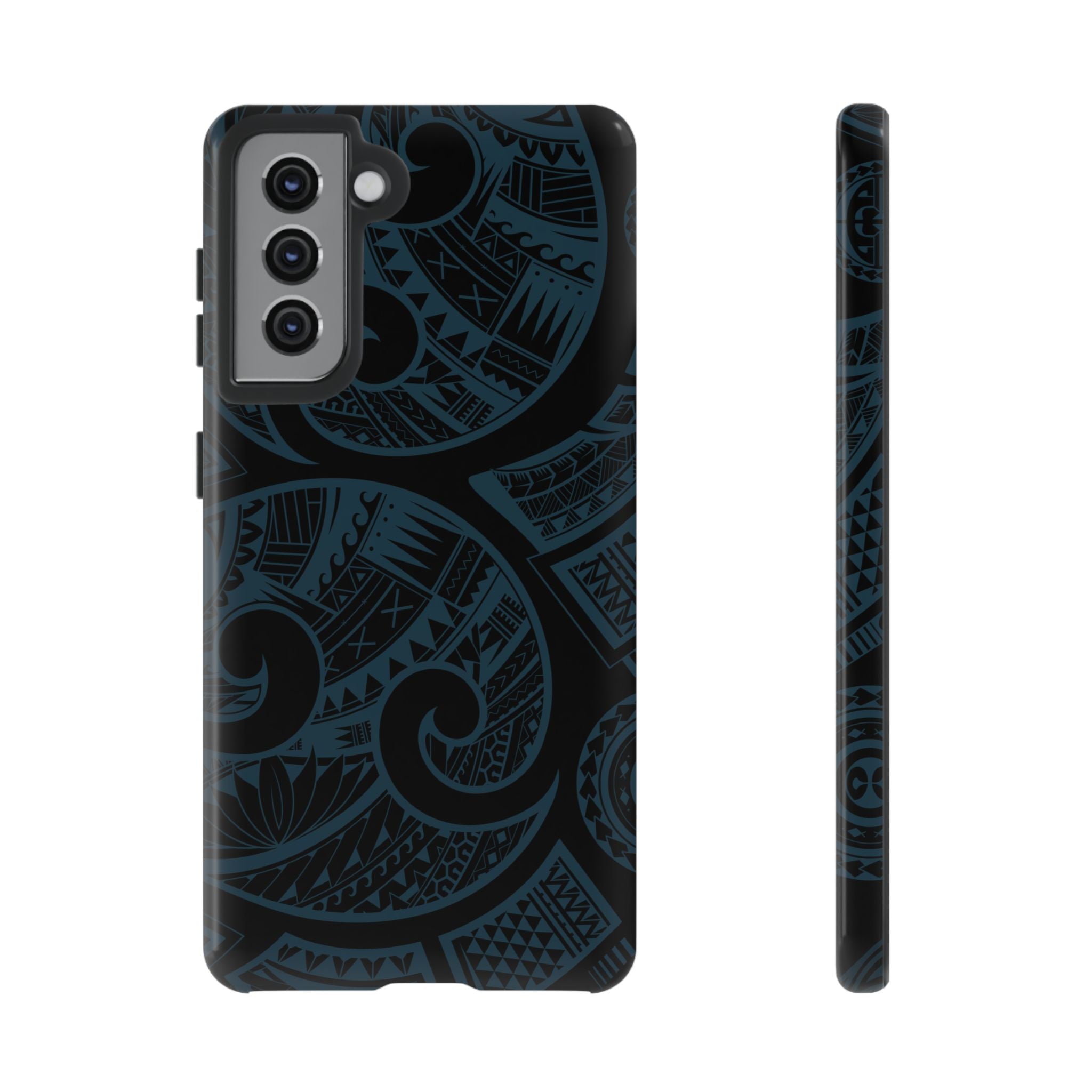 Island Tribal Royal Teal Tough Case for Samsung Galaxy Phone Case The Local Banyan Samsung Galaxy S21 Glossy