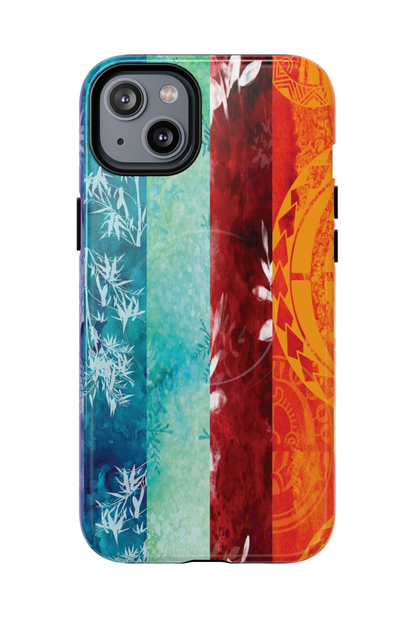 Island Vibes MagSafe iPhone Case iPhone 14 Plus Glossy - Hawaiian Colorful Tropical Floral Design - The Local Banyan