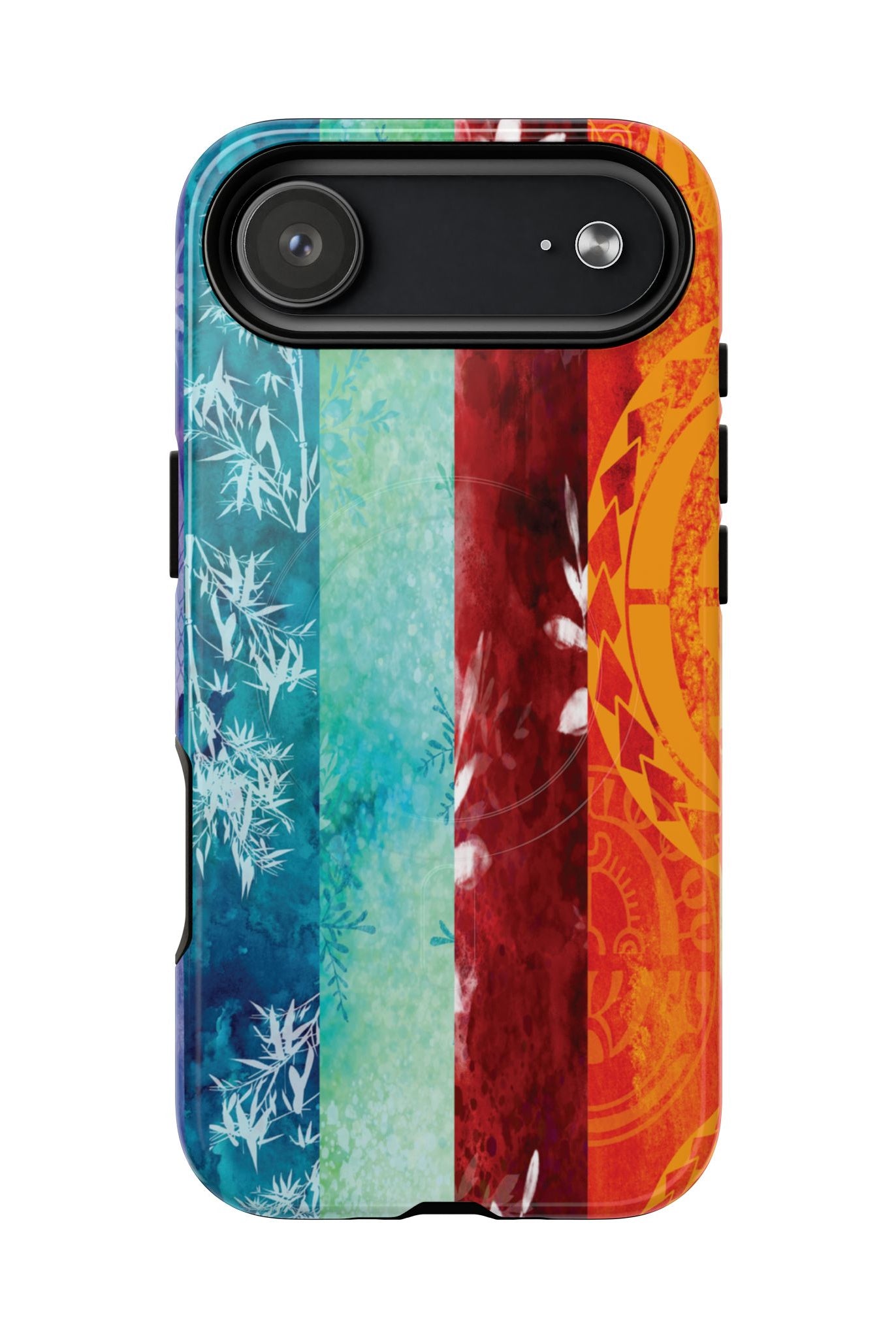Island Vibes MagSafe iPhone Case Detail View - Hawaiian Colorful Tropical Floral Design Close Up - The Local Banyan