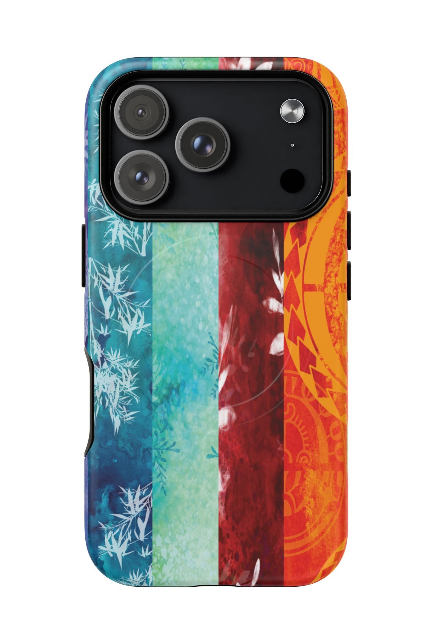 Island Vibes MagSafe iPhone Case Detail View - Hawaiian Colorful Tropical Floral Design Close Up - The Local Banyan