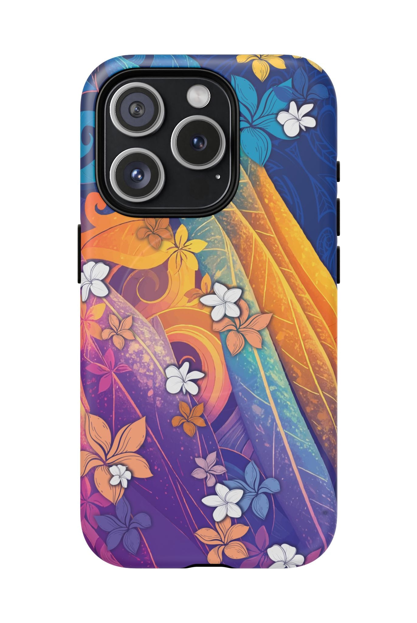 Mauna Sunrise MagSafe iPhone Case iPhone 15 Pro Matte - Hawaiian Colorful Sunrise Plumeria Design - The Local Banyan