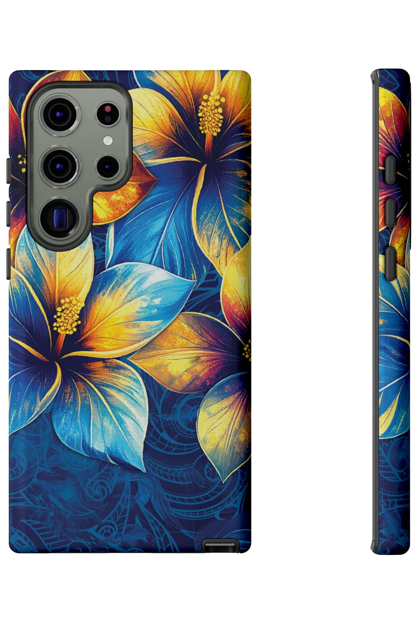 Pua La Tough Samsung Galaxy Case Side View - Dual Layer Drop Protection Hawaiian Phone Case - The Local Banyan