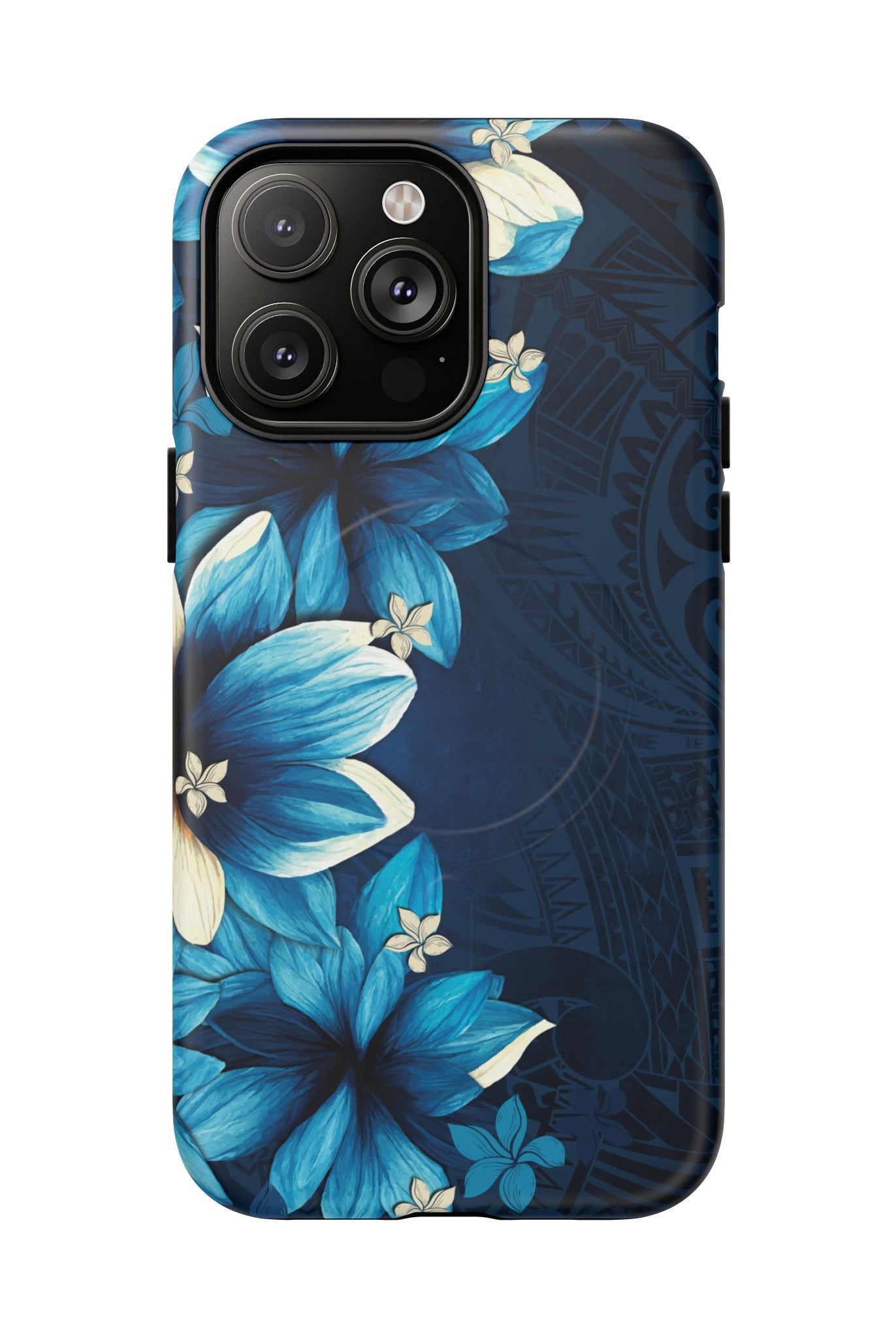 Leilani Nights MagSafe iPhone Case iPhone 14 Pro Max Matte - Hawaiian Dark Blue Floral Polynesian Design - The Local Banyan