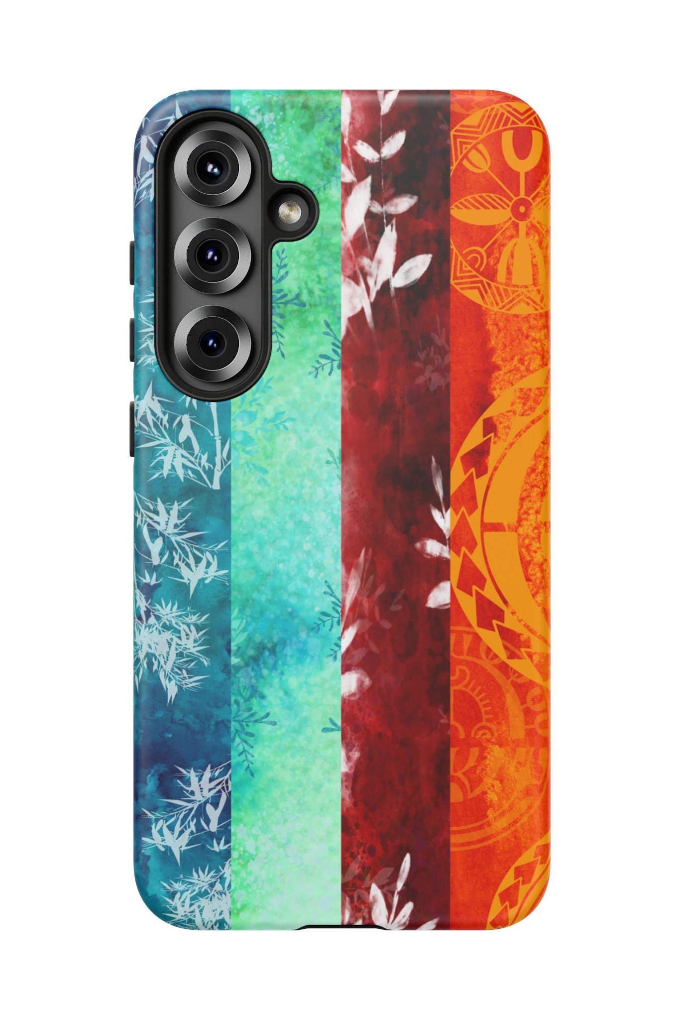 Woman holding Island Vibes Tough Samsung Galaxy Case - Hawaiian Colorful Tropical Floral Design - The Local Banyan