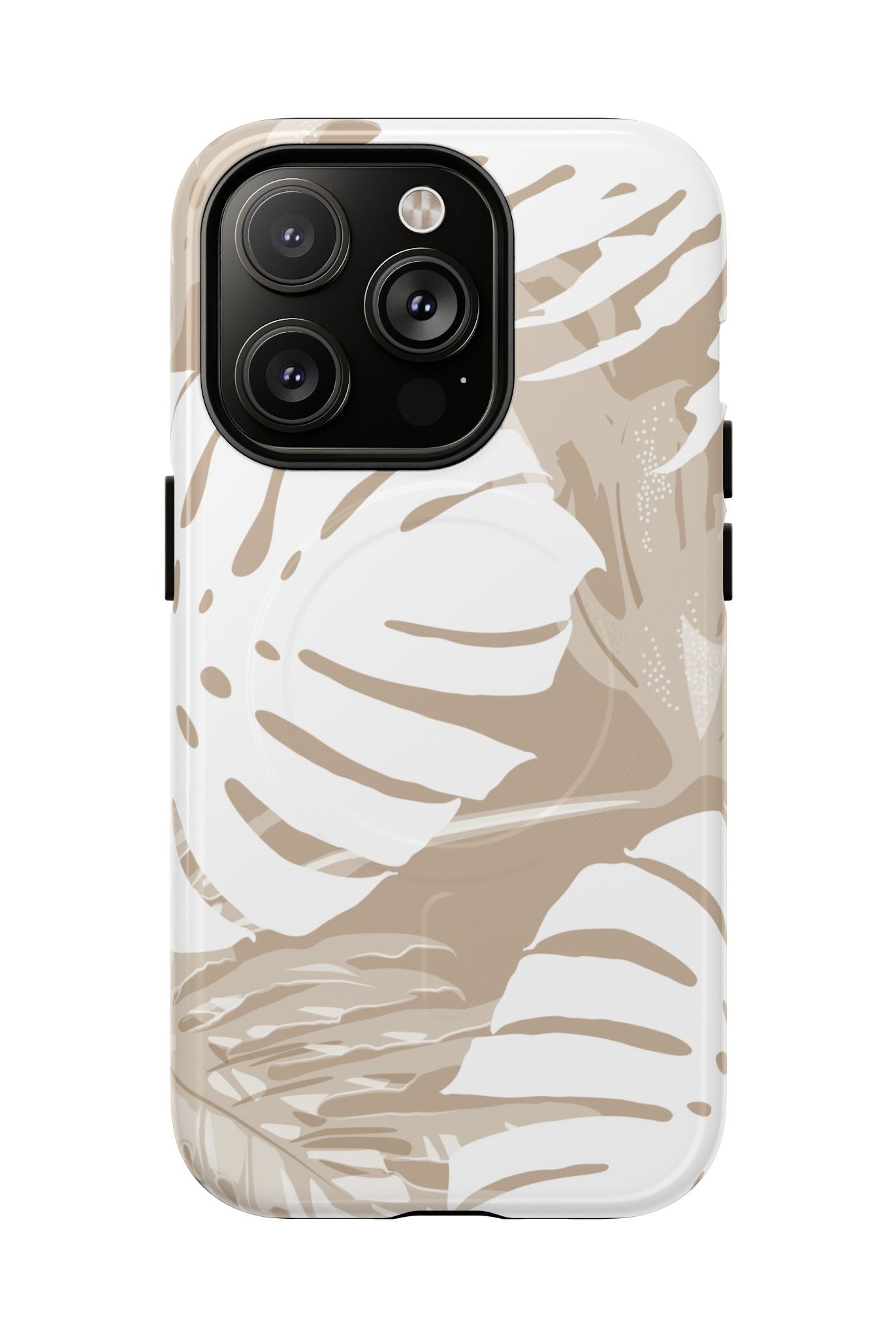 Exotic Monstera MagSafe iPhone Case iPhone 14 Pro Glossy - Hawaiian Tropical Monstera Botanical Neutral Design - The Local Banyan