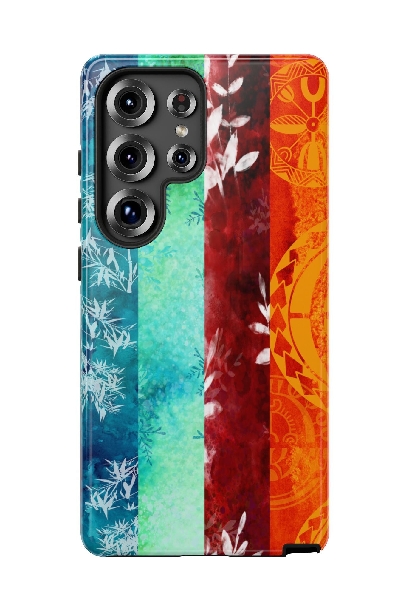 Island Vibes Tough Samsung Galaxy Case Side View - Dual Layer Drop Protection Hawaiian Phone Case - The Local Banyan