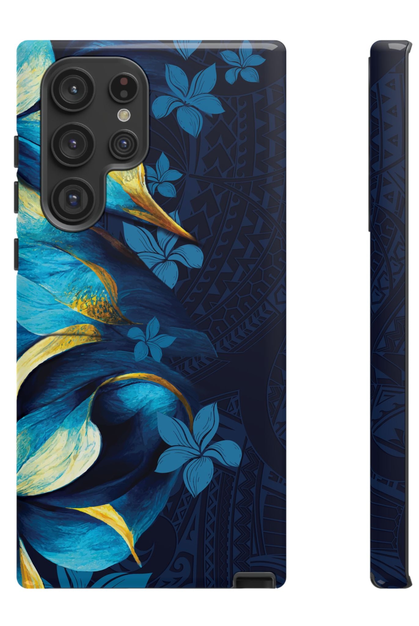 Po Mahina Tough Samsung Galaxy Case Side View - Dual Layer Drop Protection Hawaiian Phone Case - The Local Banyan
