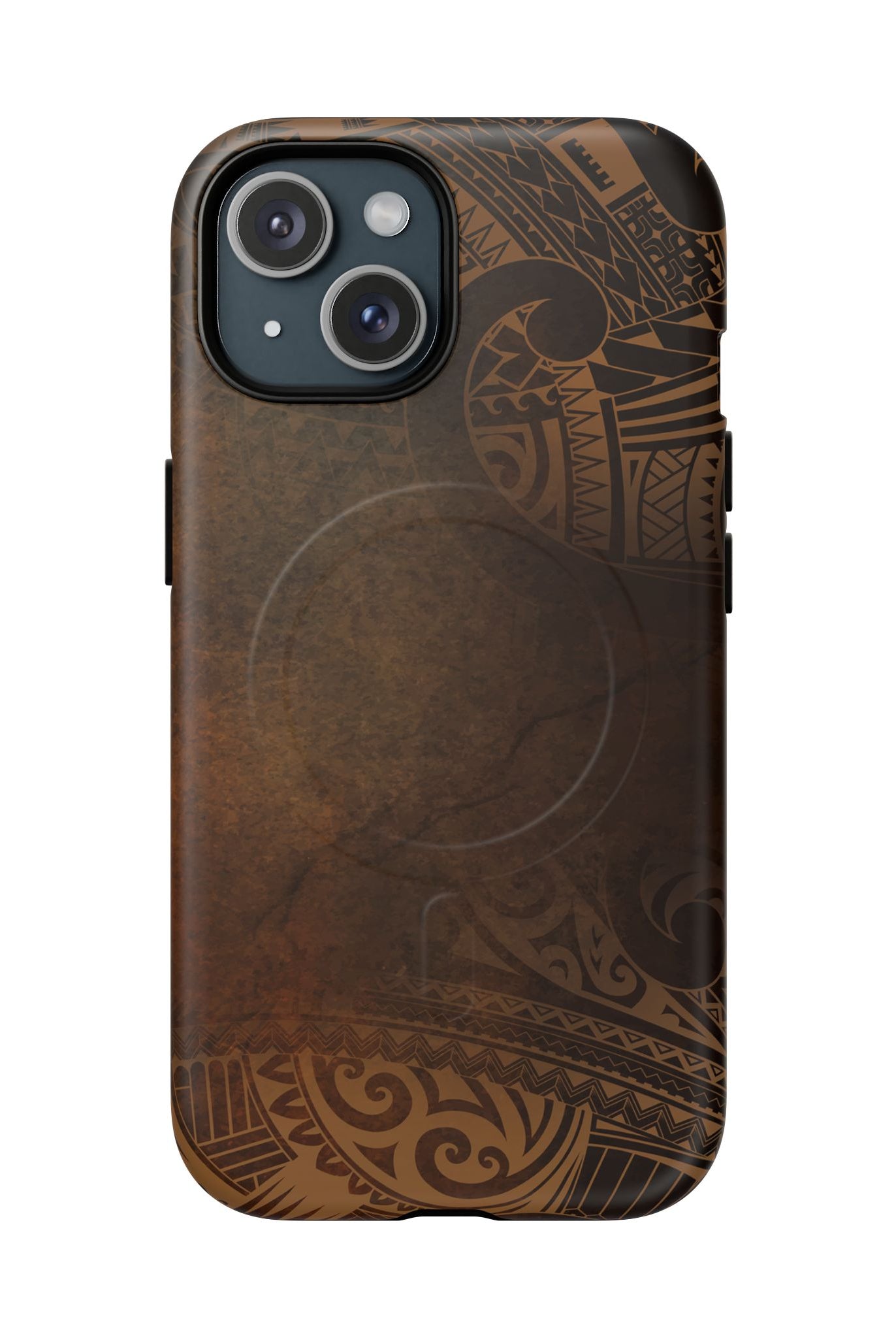 Aloha Aina MagSafe iPhone Case iPhone 15 Matte - Hawaiian Earth Tone Polynesian Tribal Design - The Local Banyan