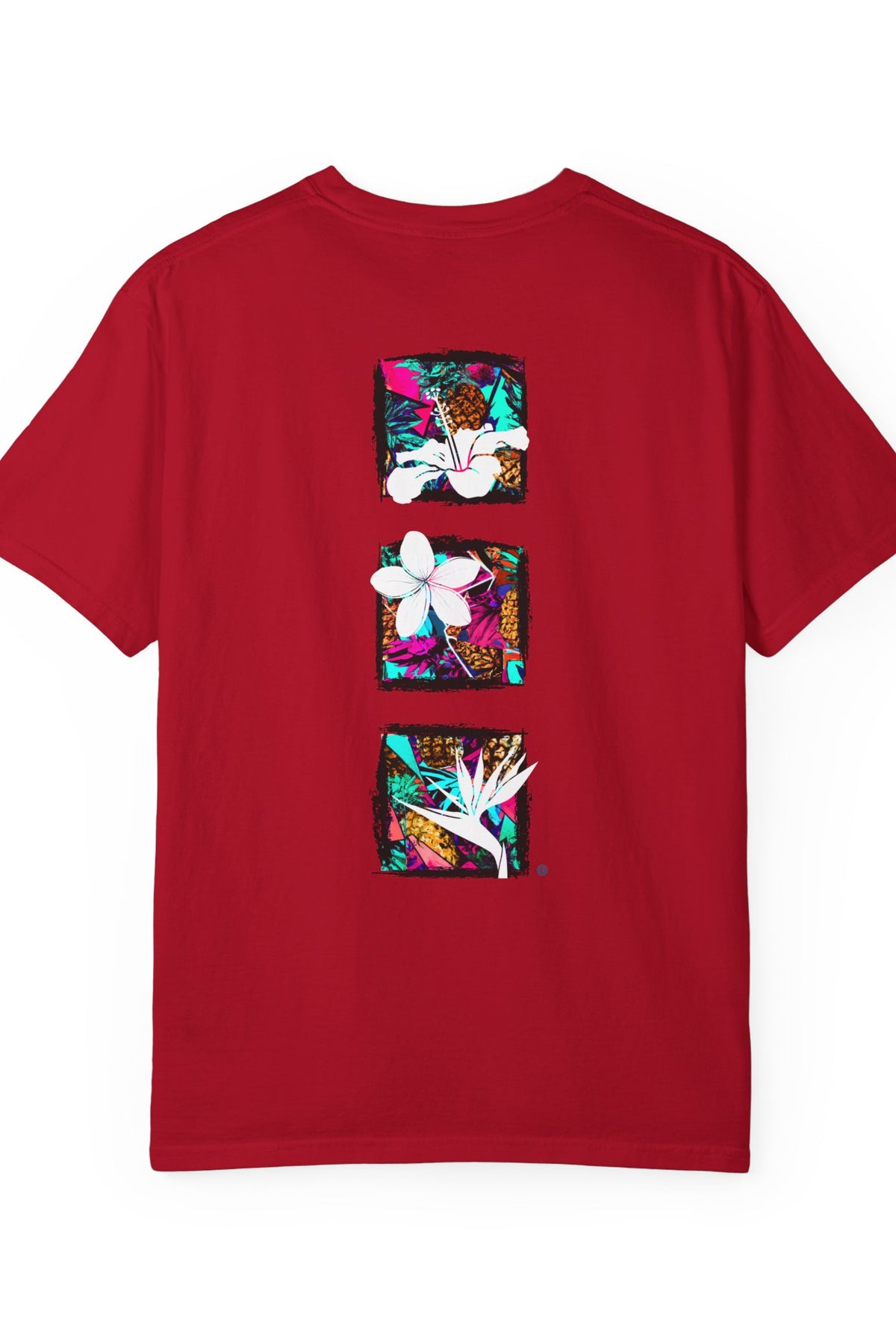 Pineapple Blossom Garment Dyed Tee Topaz Blue 4XL The Local Banyan