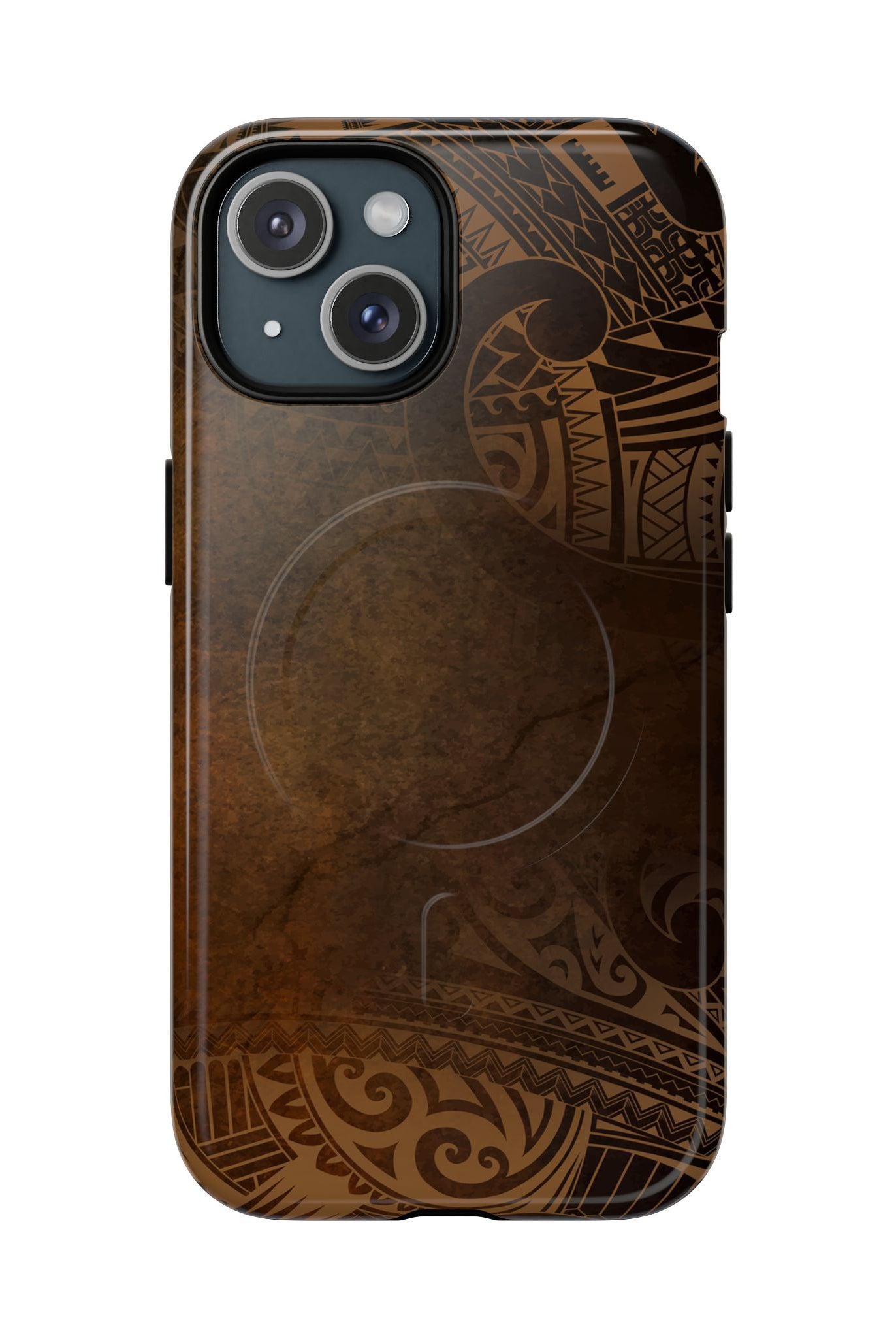 Aloha Aina MagSafe iPhone Case iPhone 15 Glossy - Hawaiian Earth Tone Polynesian Tribal Design - The Local Banyan