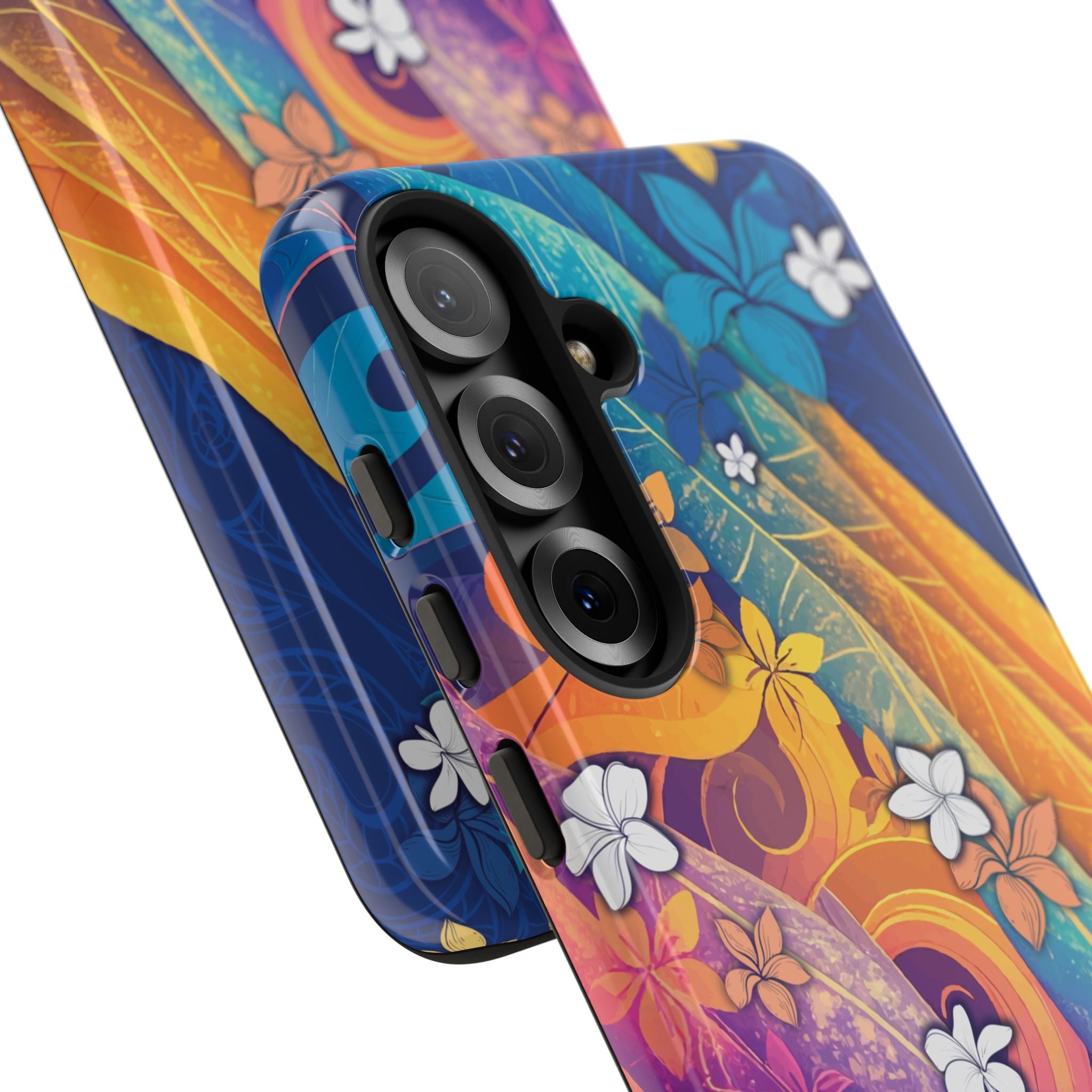 Mauna Sunrise Tough Samsung Galaxy Case Side View - Dual Layer Drop Protection Hawaiian Phone Case - The Local Banyan