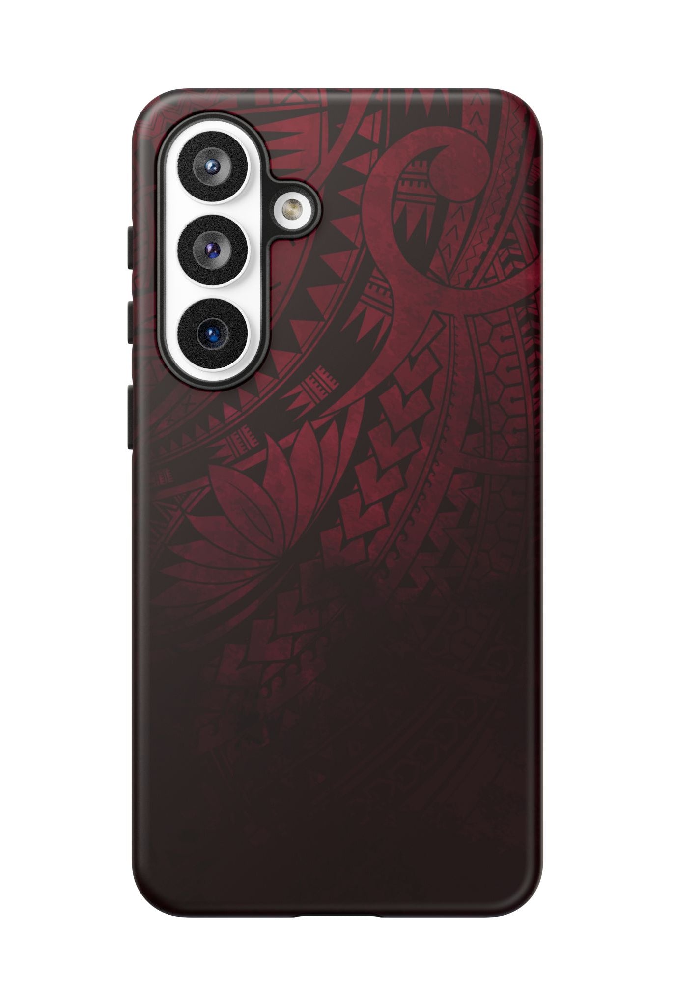Eternal Ember Tough Samsung Galaxy Case Detail View - Hawaiian Red Tribal Polynesian Design Close Up - The Local Banyan