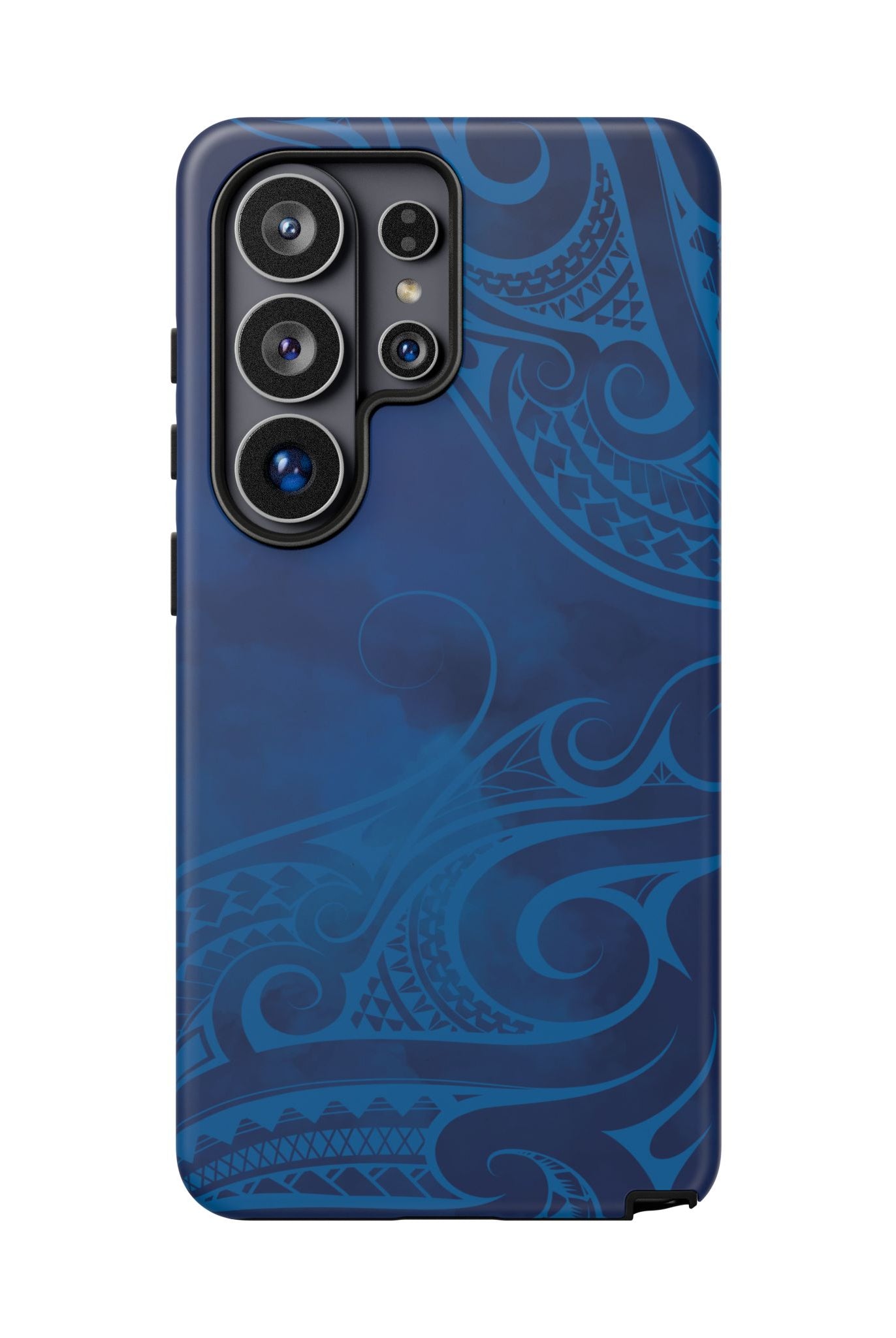 Woman holding Kai Legacy Tough Samsung Galaxy Case - Hawaiian Ocean Blue Polynesian Tribal Design - The Local Banyan