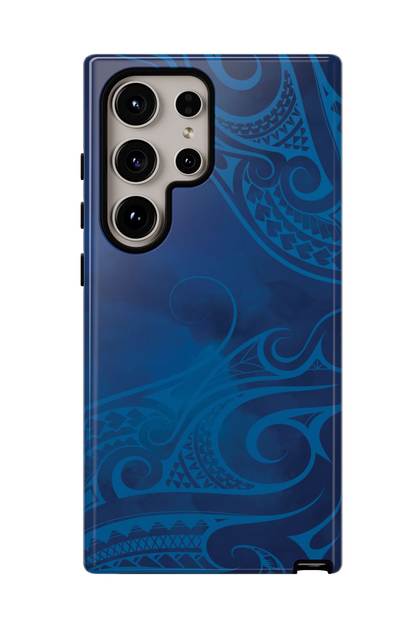 Woman holding Kai Legacy Tough Samsung Galaxy Case - Hawaiian Ocean Blue Polynesian Tribal Design - The Local Banyan