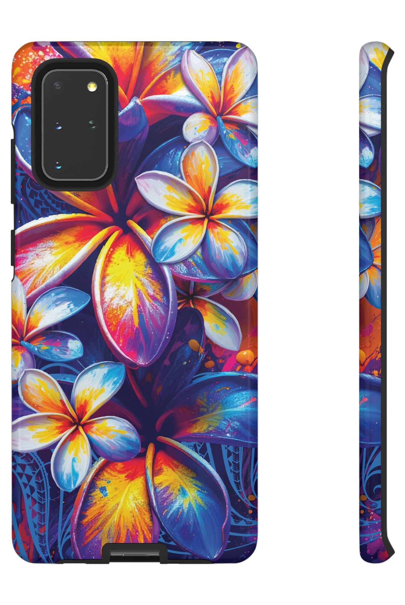 Sunset Ink Tough Samsung Galaxy Case Samsung Galaxy S20+ Glossy - Hawaiian Plumeria Street Art Graffiti Tropical Design - The Local Banyan