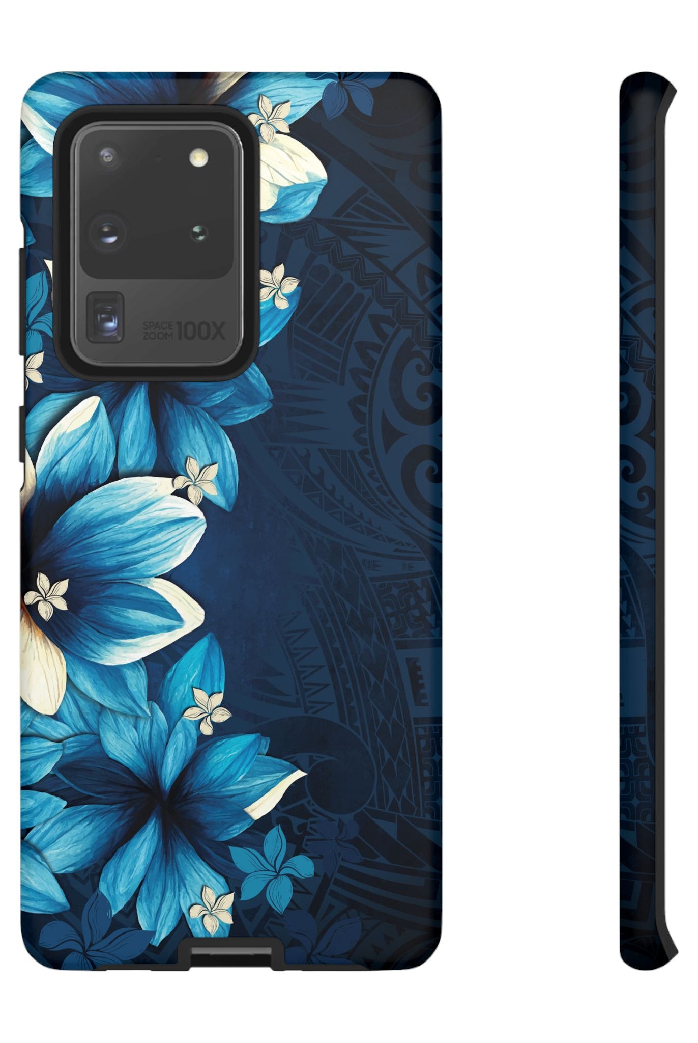 Leilani Nights Tough Samsung Galaxy Case Samsung Galaxy S20 Ultra Matte - Hawaiian Dark Blue Floral Polynesian Design - The Local Banyan