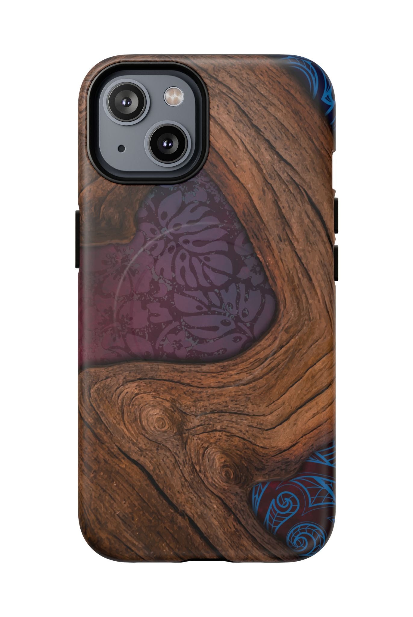 Rooted MagSafe iPhone Case iPhone 14 Matte - Hawaiian Koa Wood Island Strength Tribal Design - The Local Banyan