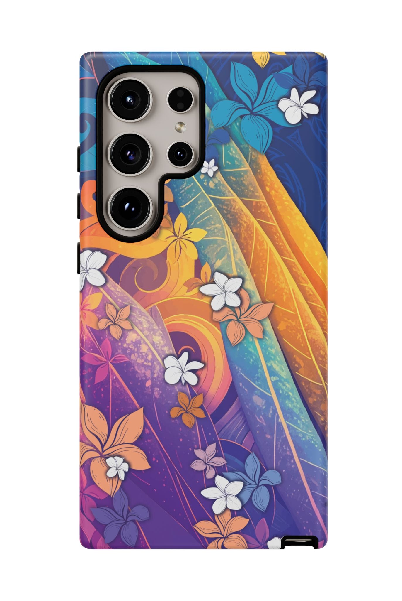 Mauna Sunrise Tough Samsung Galaxy Case Side View - Dual Layer Drop Protection Hawaiian Phone Case - The Local Banyan