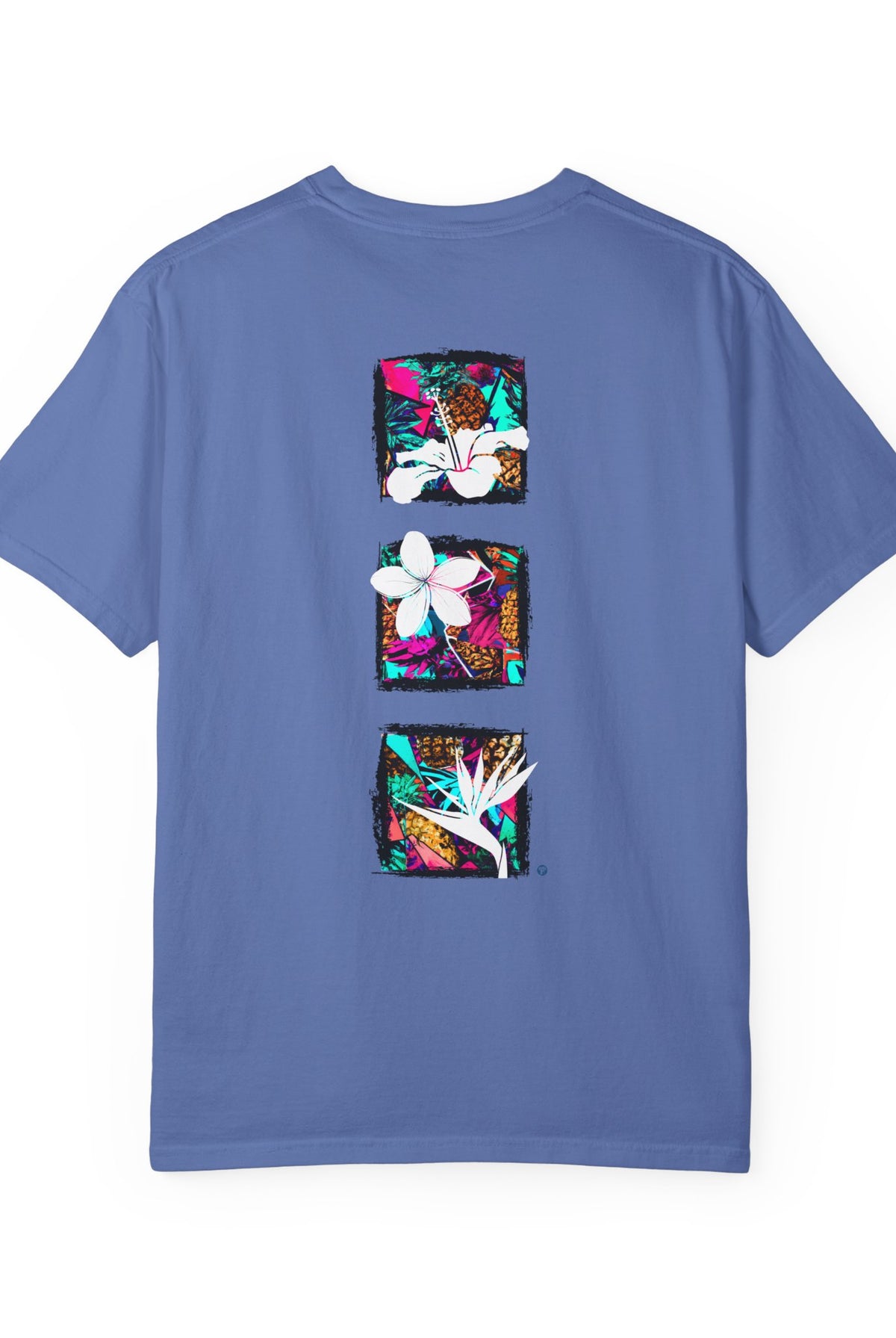 Pineapple Blossom Garment Dyed Tee Topaz Blue 4XL The Local Banyan