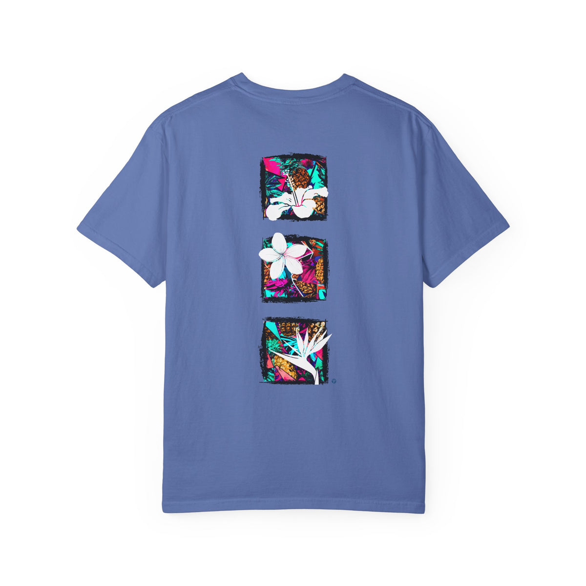 Pineapple Blossom Garment Dyed Tee Topaz Blue 4XL The Local Banyan