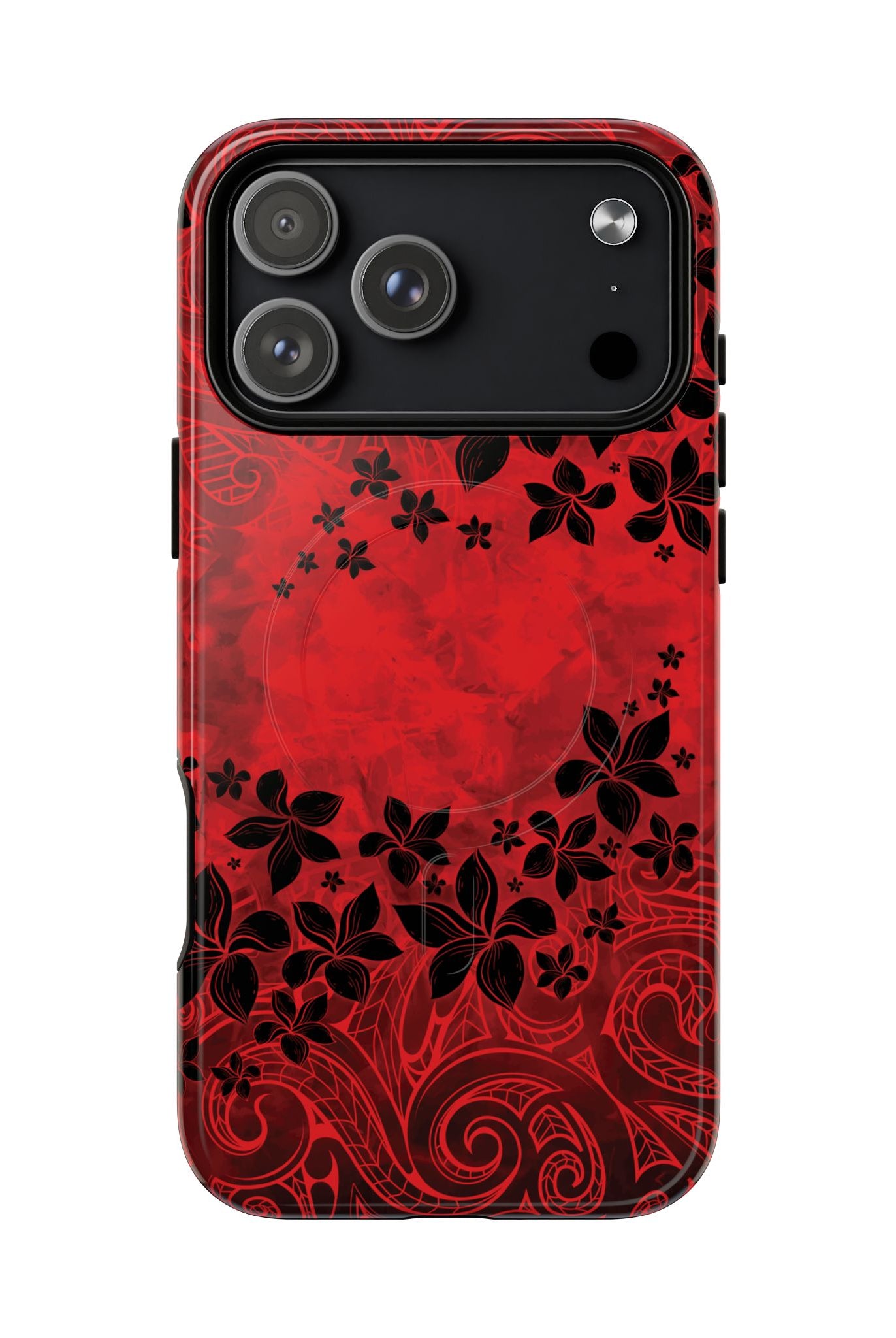 Keahi Pua MagSafe iPhone Case Side View - Dual Layer Drop Protection Hawaiian Phone Case - The Local Banyan