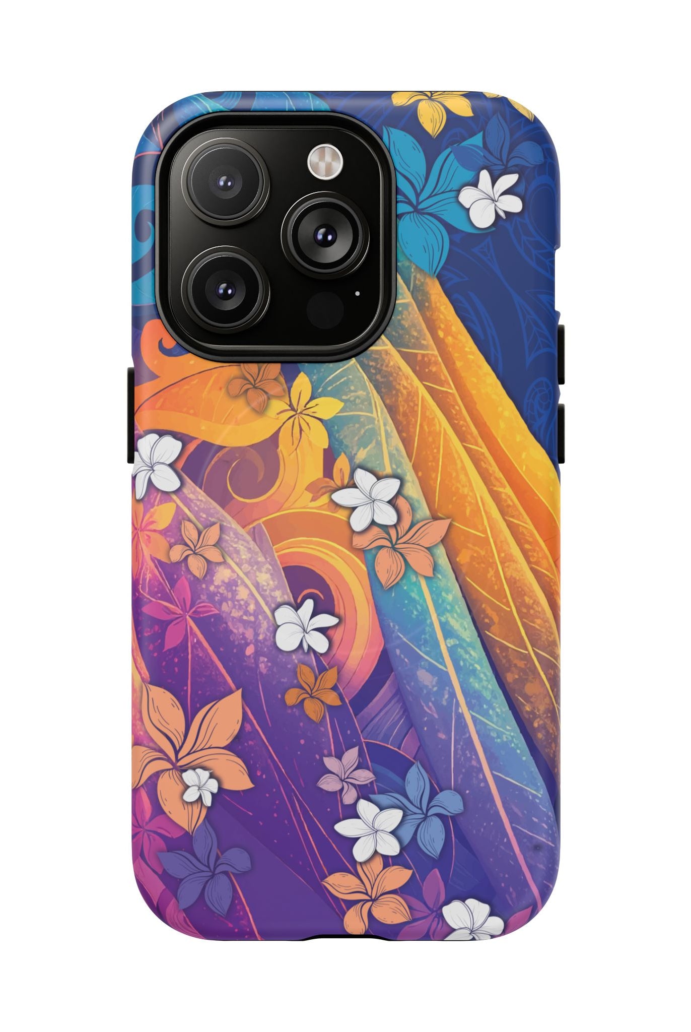 Mauna Sunrise MagSafe iPhone Case iPhone 14 Pro Matte - Hawaiian Colorful Sunrise Plumeria Design - The Local Banyan
